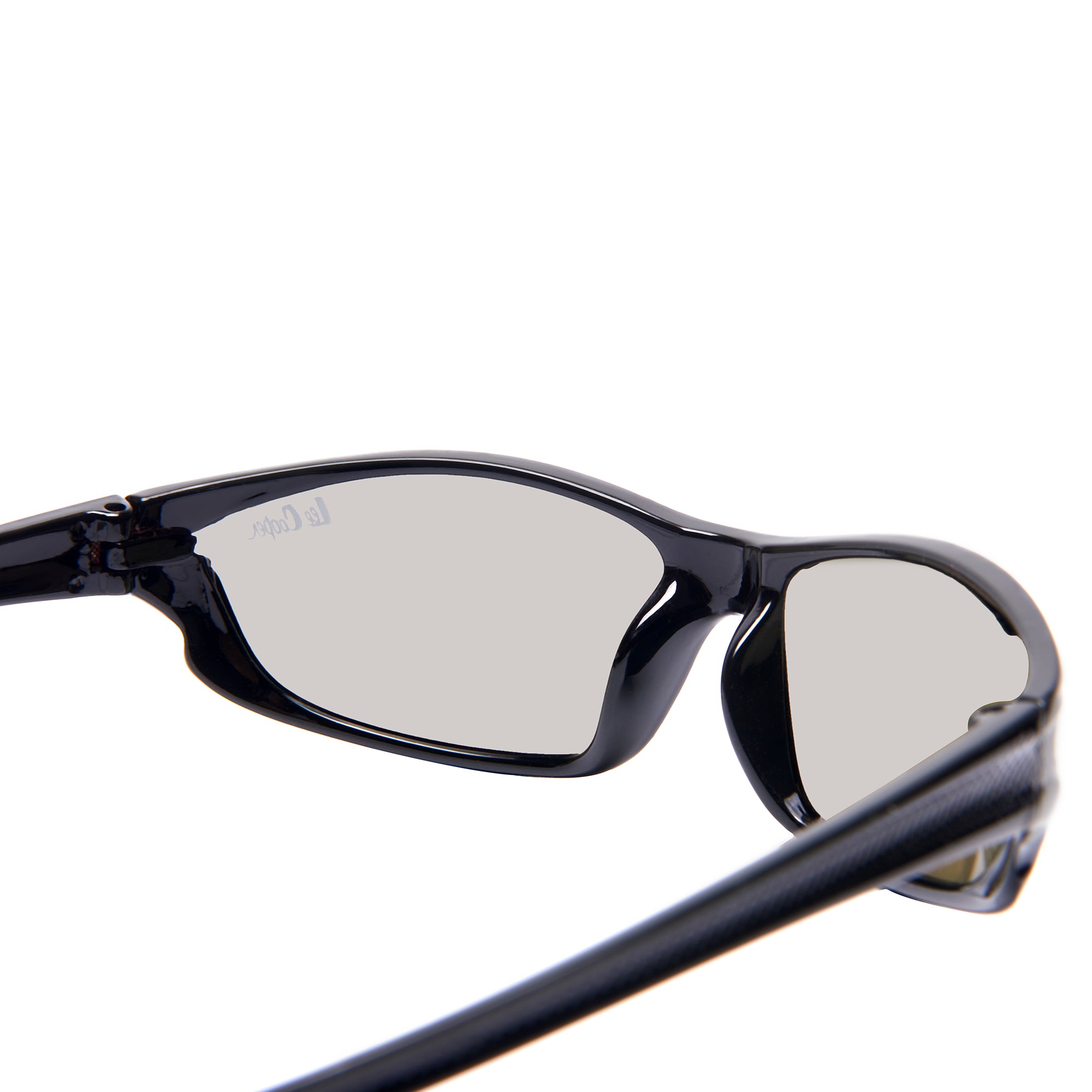 Lee Cooper Polarized Sports Sunglasses for Boys & Girls with Silver Mirrored TAC Lenses, Black Full-Rim Polycarbonate Wraparound Frame | LCK101C01