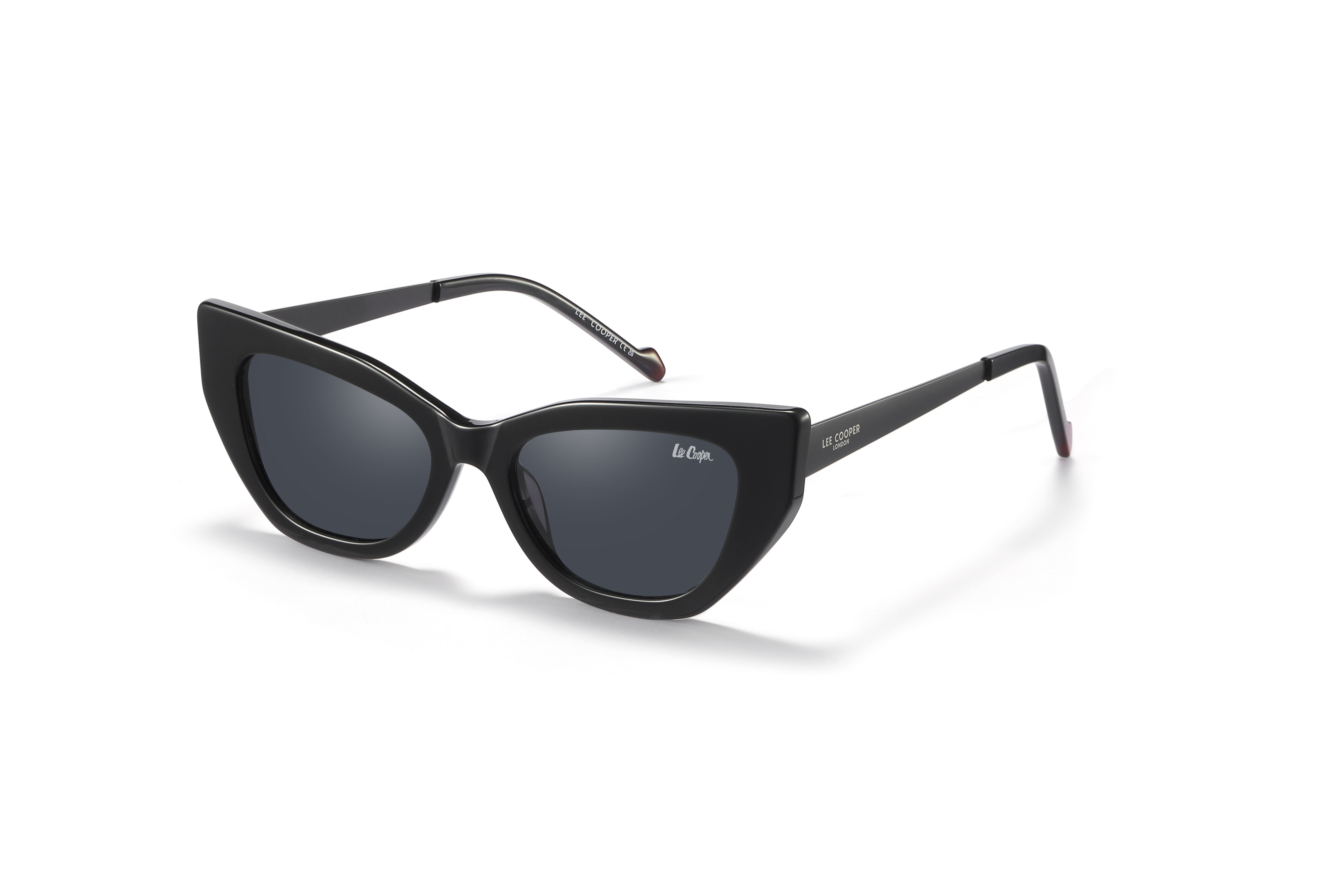 Lee Cooper Sunglasses for Women with Shiny Black & Matt Black Acetate Frame, Size 52-18-145 | LCW10033C4