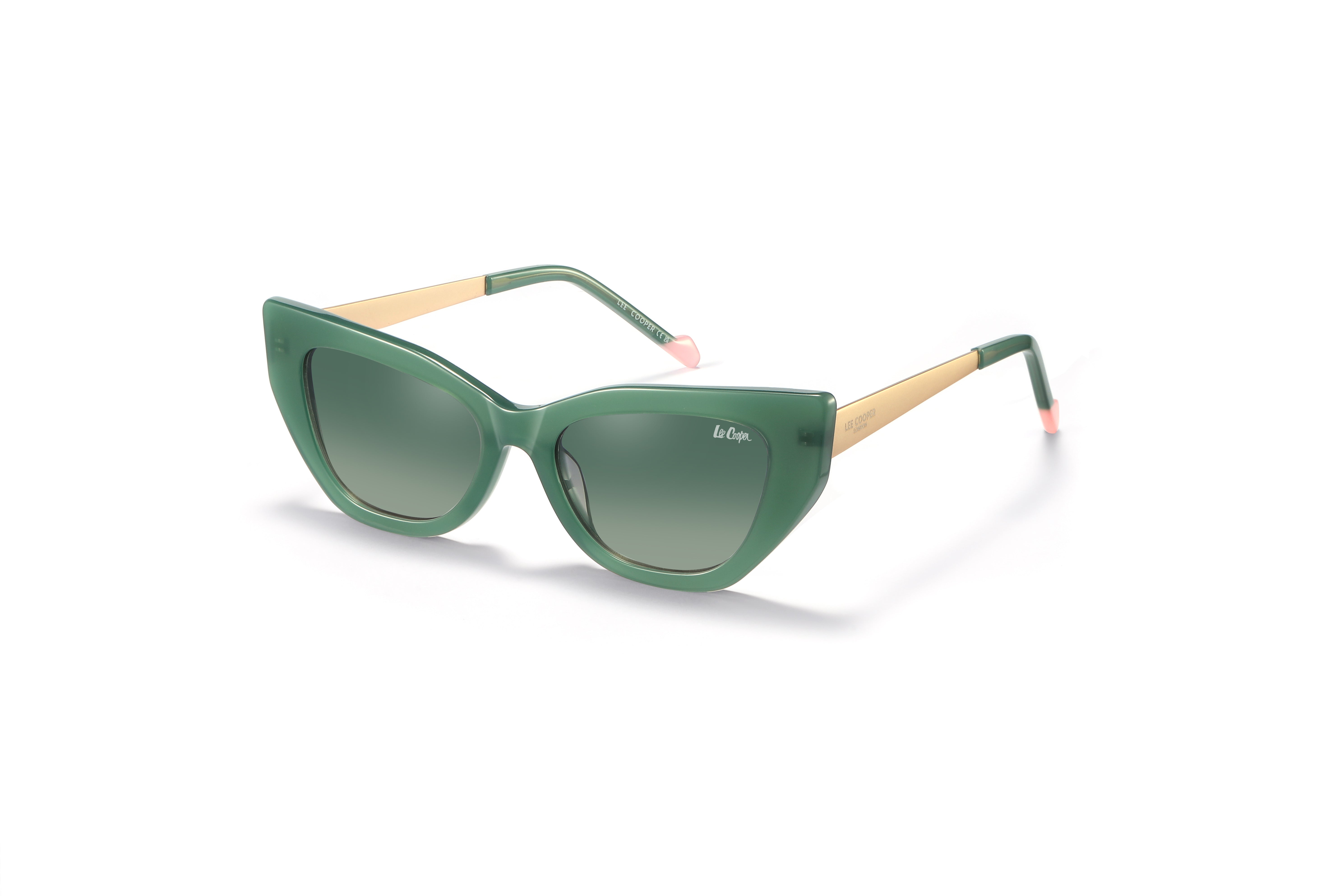 Lee Cooper Sunglasses for Women with Shiny Green & Matt Gold Acetate Frame, Size 52-18-145 | LCW10033C1