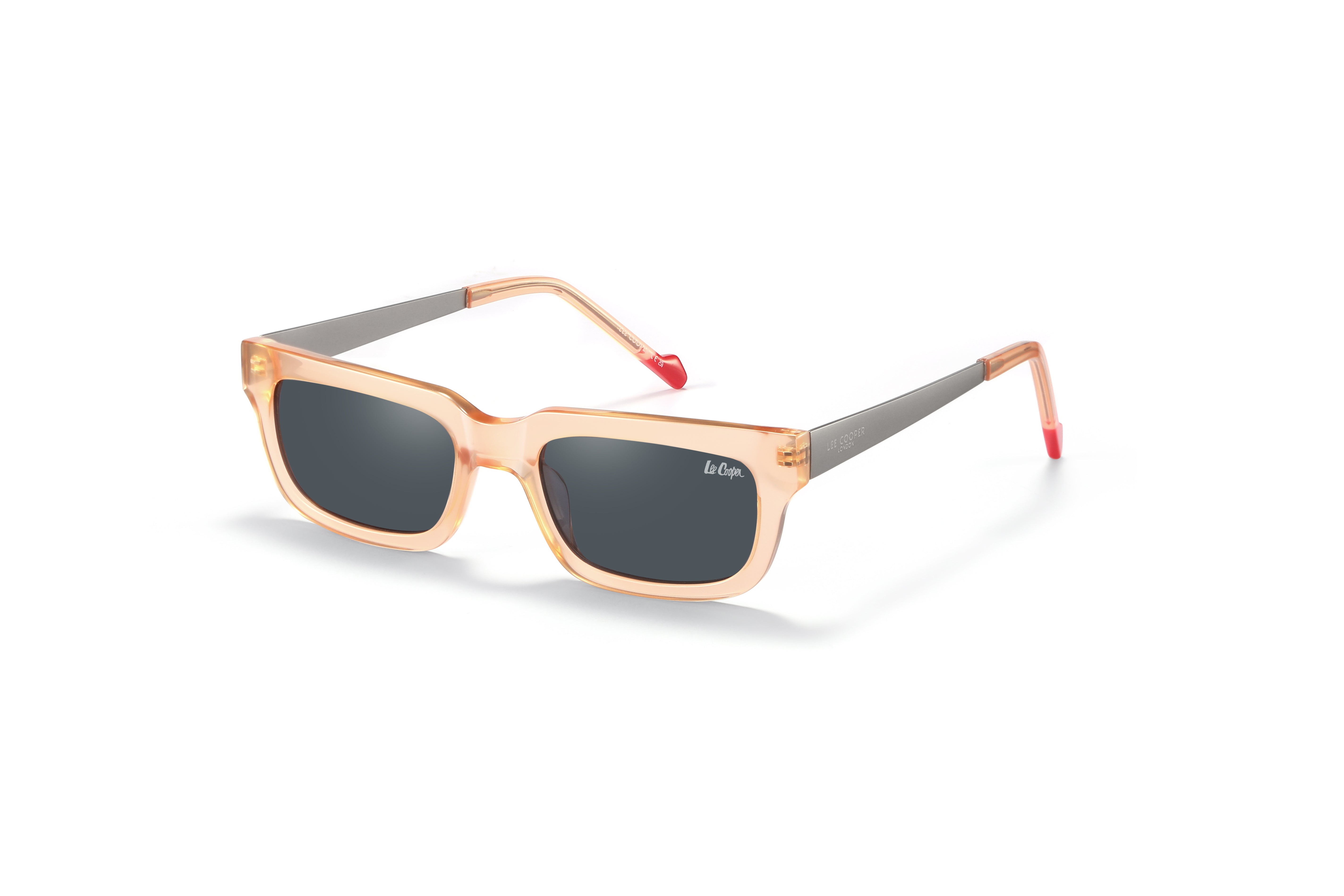 Lee Cooper Sunglasses for Women with Shiny Light Orange & Matt Gun Acetate Frame, Size 50-20-145 | LCW10032C2