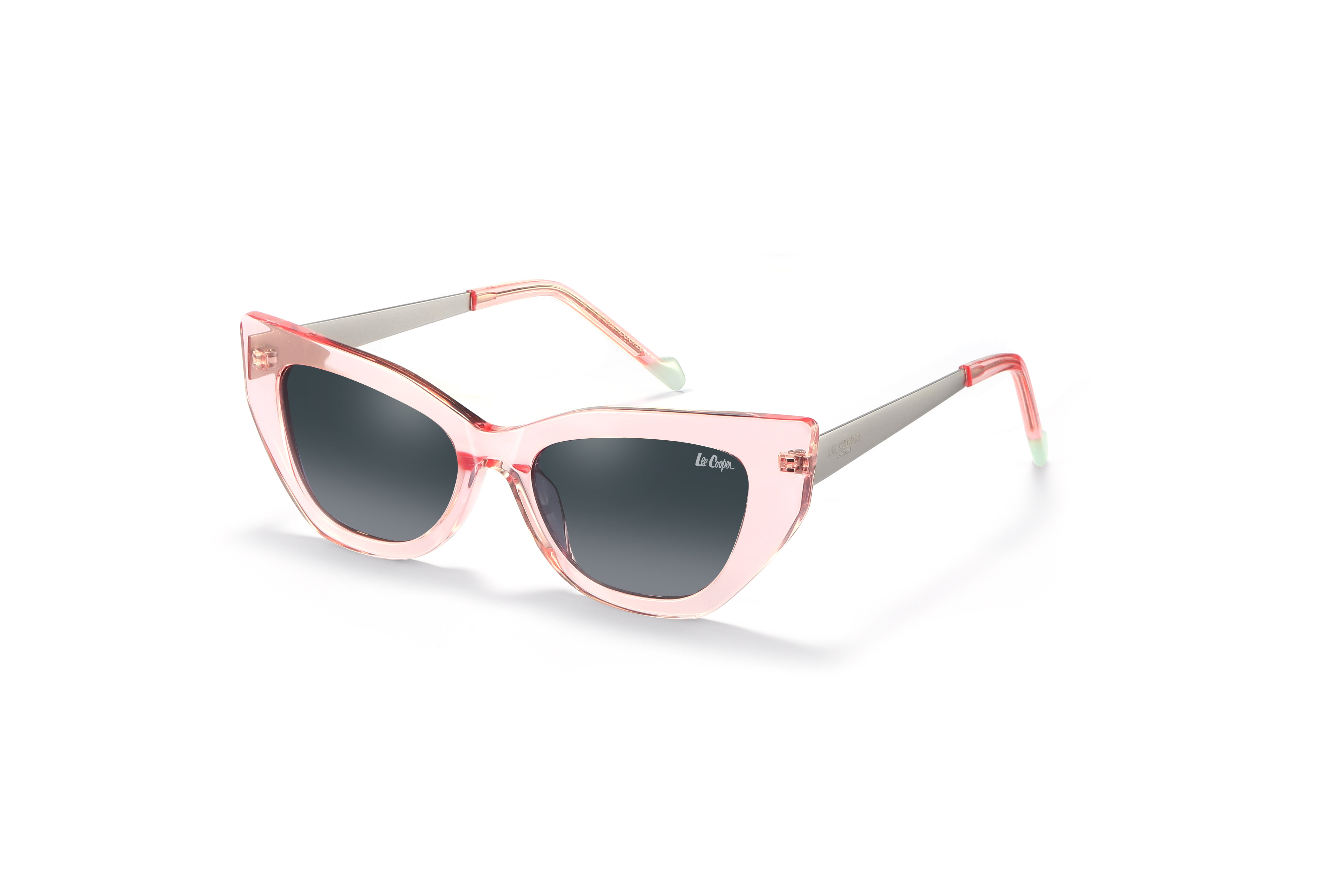Lee Cooper Sunglasses for Women with Trans.Pink & Matt Silver Acetate Frame, Size 52-18-145 | LCW10033C2
