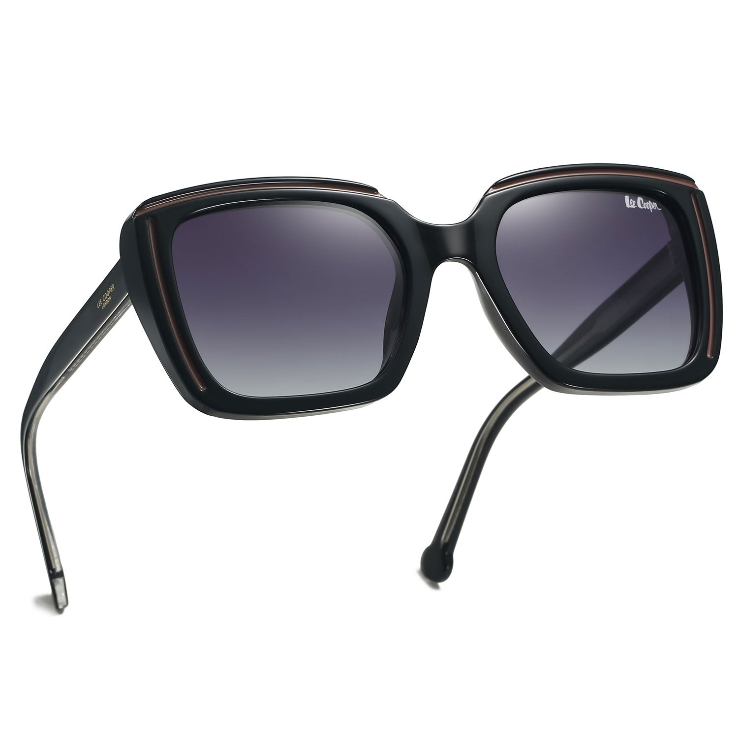 Lee Cooper Women's Polarized Cateye square Sunglasses - Black - LCW10022C1
