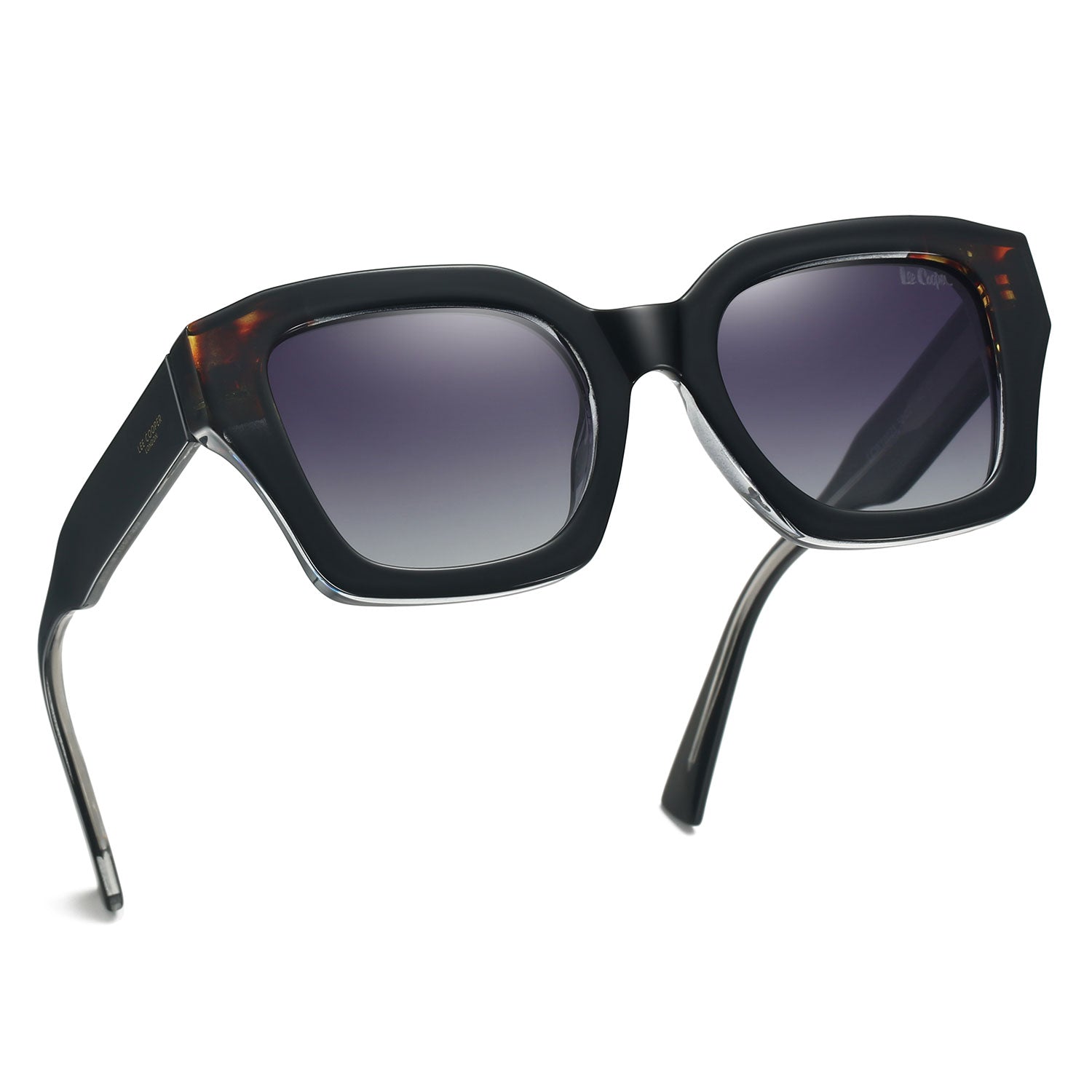 Lee Cooper Women's Polarized Vintage square Sunglasses - Black - LCW10023C1