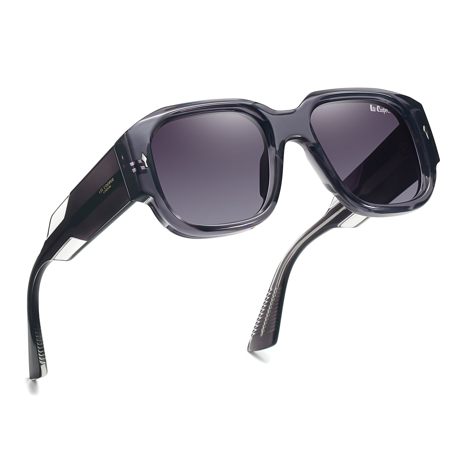 Lee Cooper Women's Polarized Chunky square Sunglasses - Grey - LCW10024C4