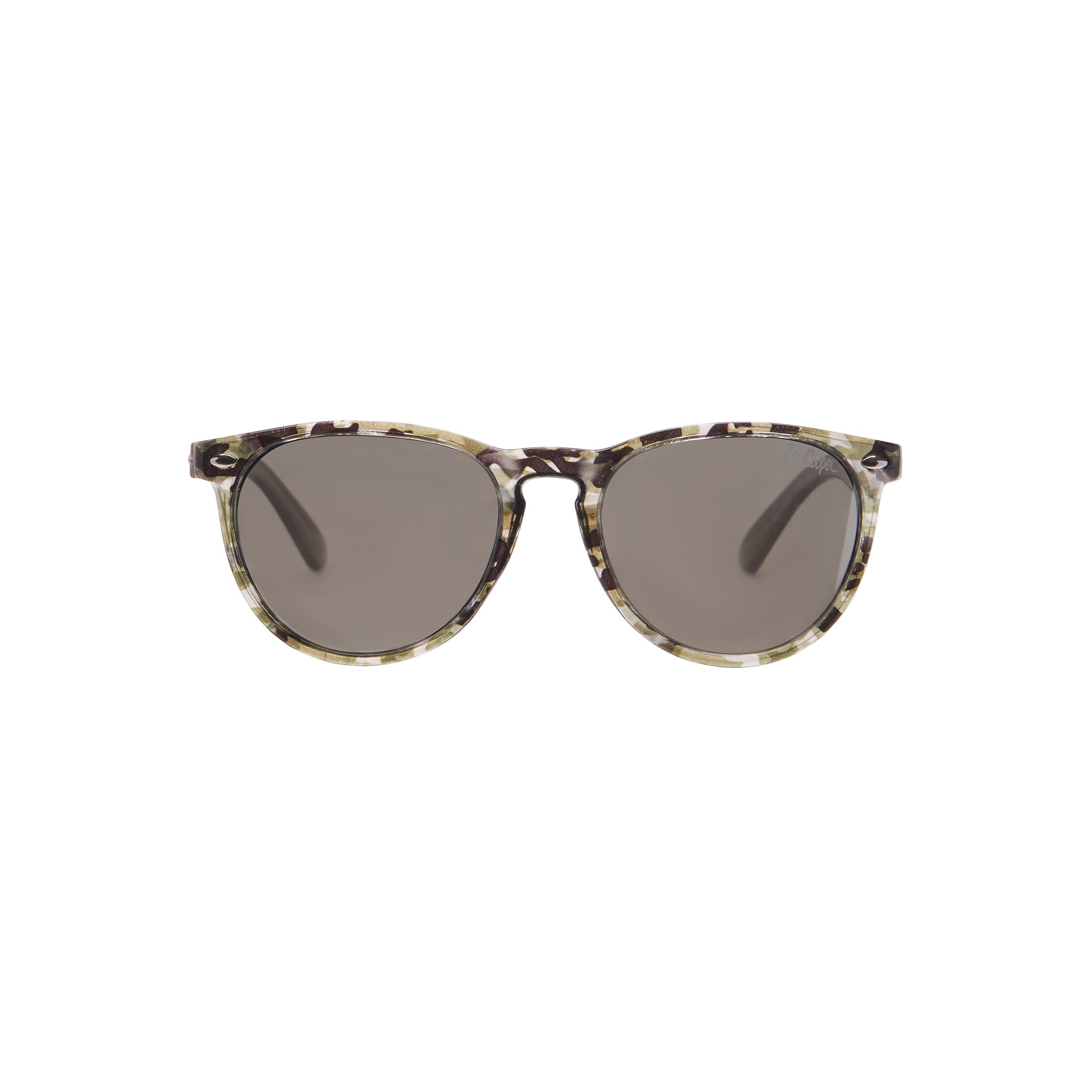 Lee Cooper Polarized Sunglasses for Boys & Girls with Silver Mirrored Round TAC Lenses, Grey Printed Full-Rim Polycarbonate Frame | LCK106C03