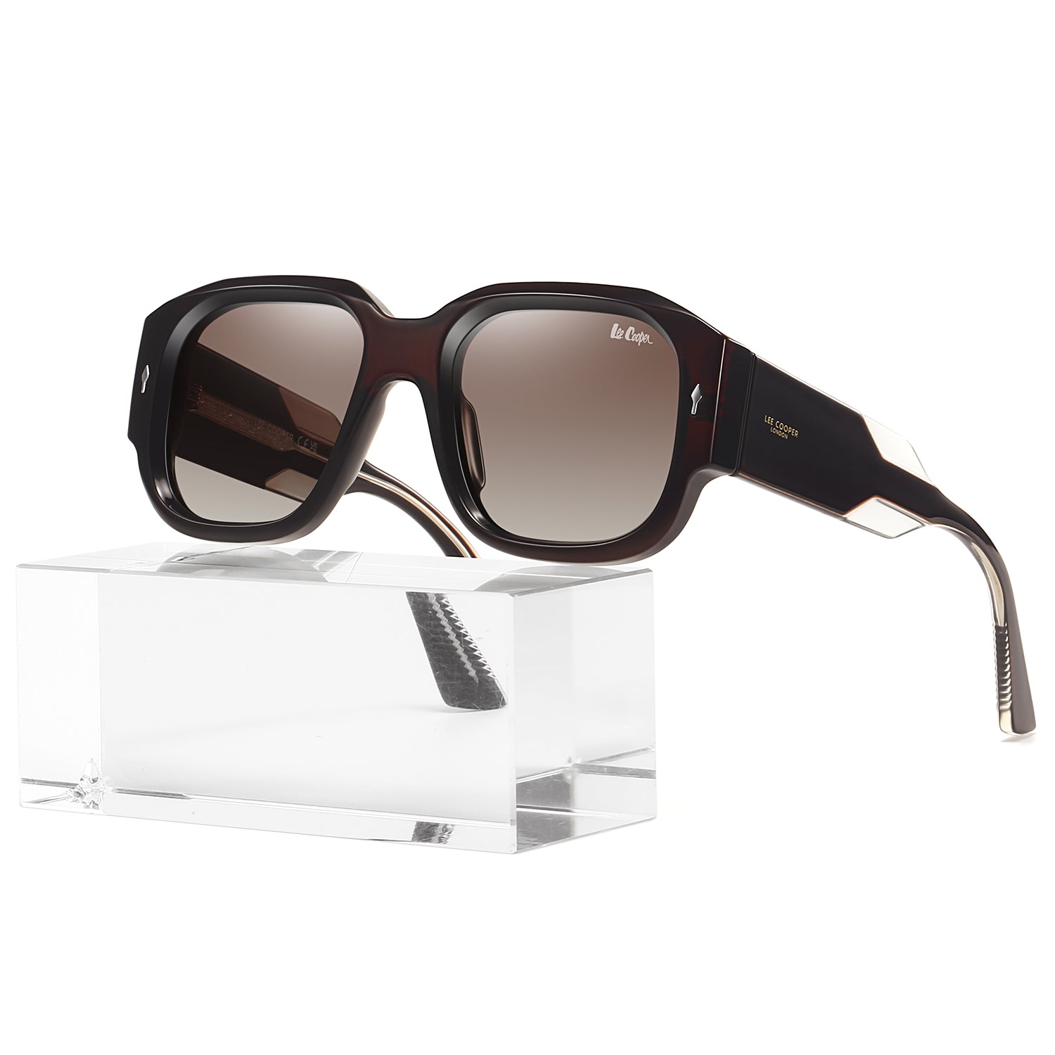 Lee Cooper Women's Polarized Chunky square Sunglasses - Brown - LCW10024C2