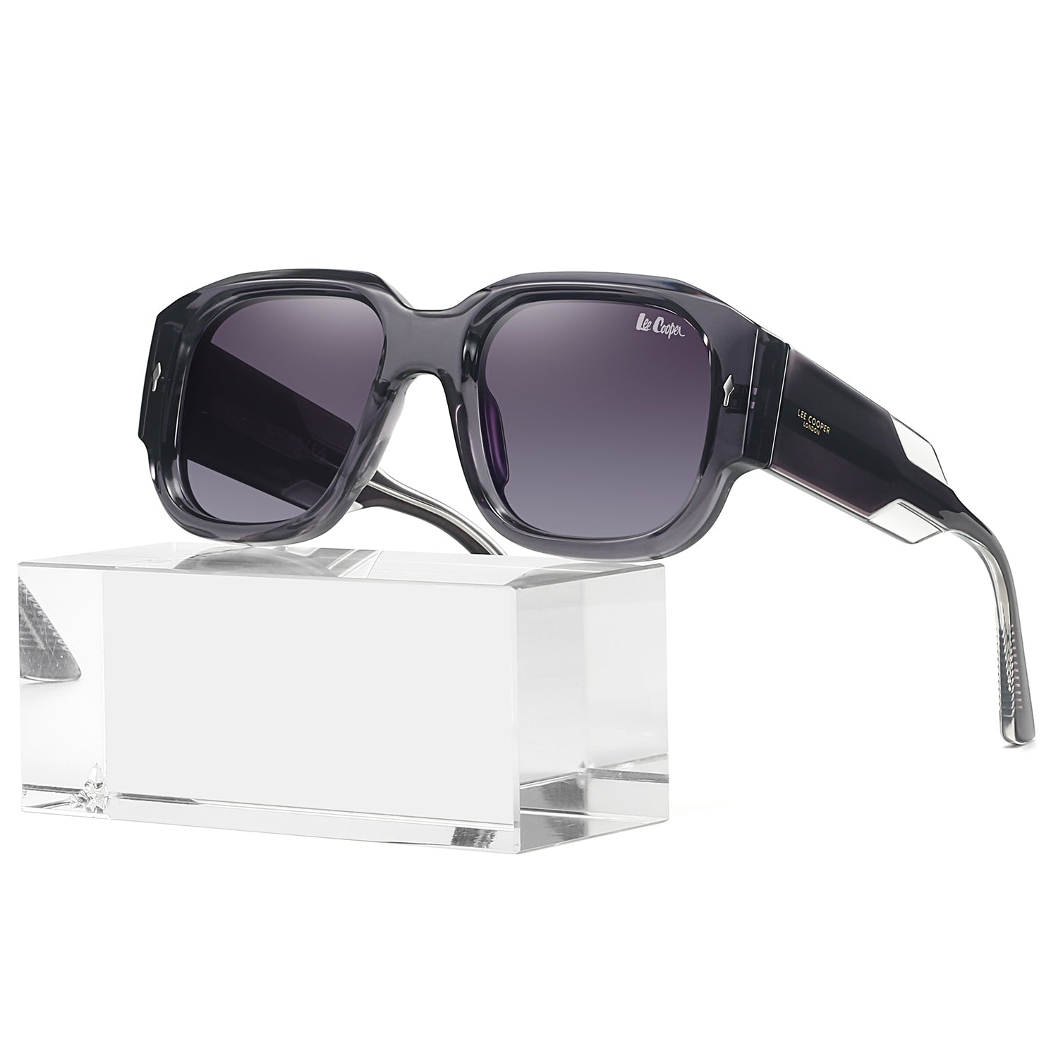 Lee Cooper Women's Polarized Chunky square Sunglasses - Grey - LCW10024C4