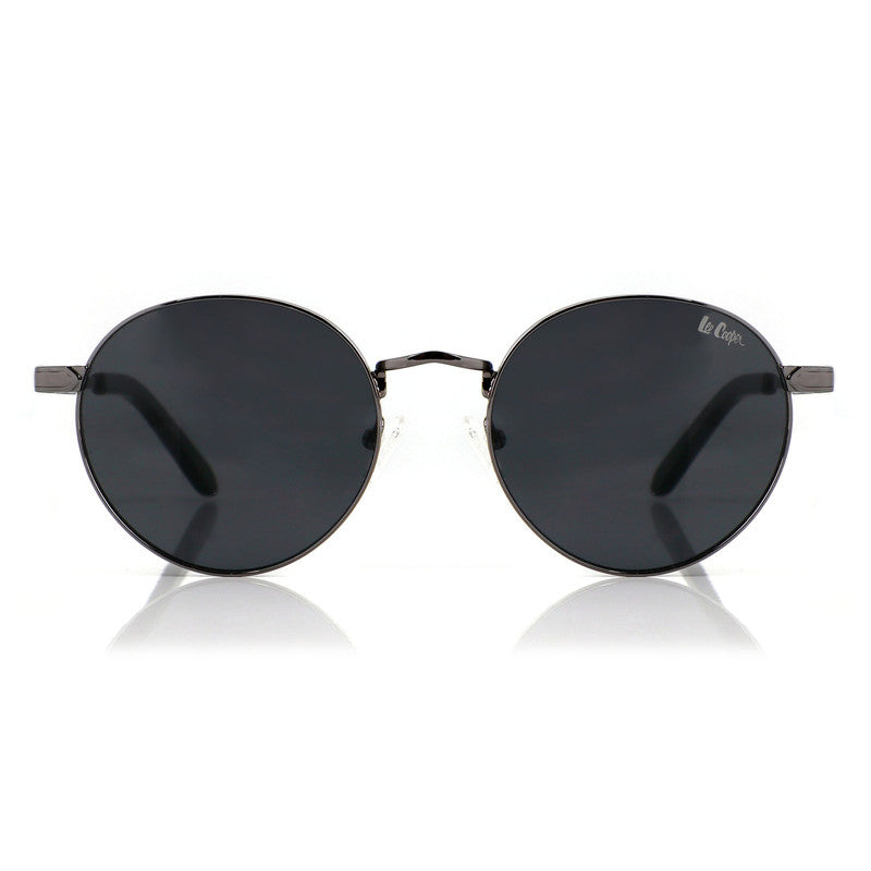 Lee Cooper Non-Polarized Round Sunglasses for Women with Grey Nylon Lenses, Gunmetal Full-Rim Metal Frame and Slim Temple Arms | LCW10244C3