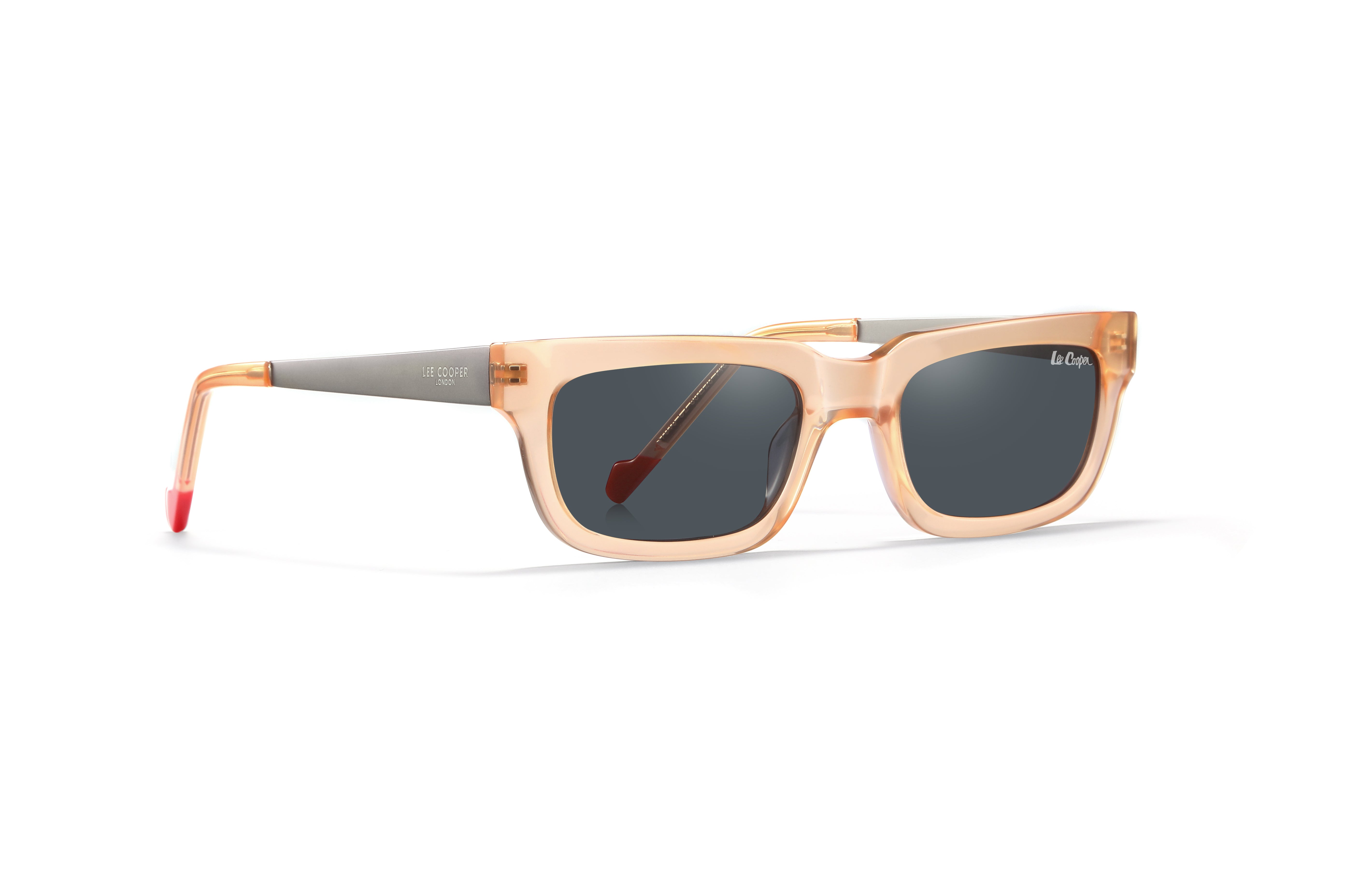 Lee Cooper Sunglasses for Women with Shiny Light Orange & Matt Gun Acetate Frame, Size 50-20-145 | LCW10032C2