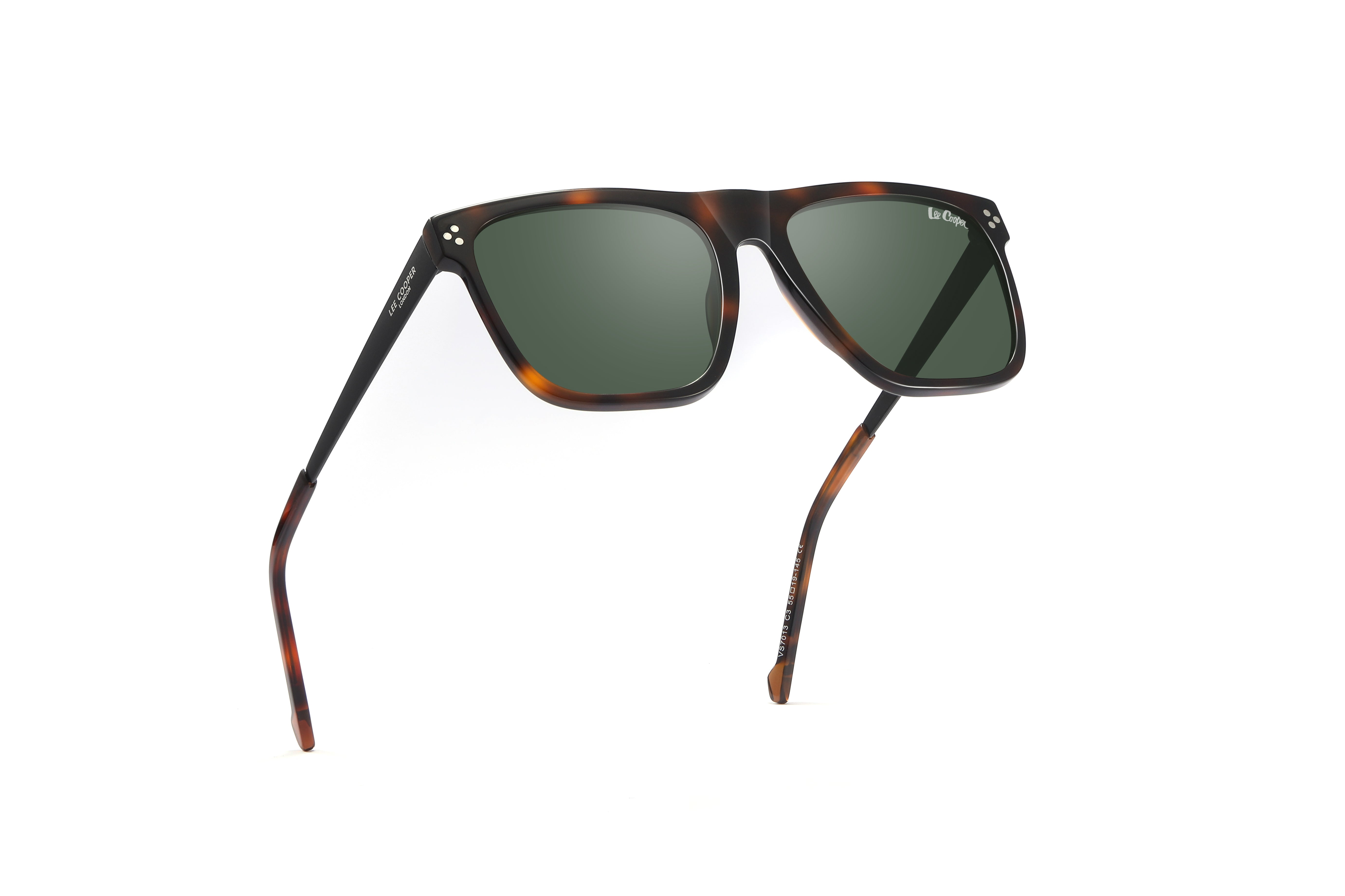 Lee Cooper Sunglasses for Men with Shiny Demi & Matt Black Acetate Frame, Size 55-19-145 | LCM10031C3