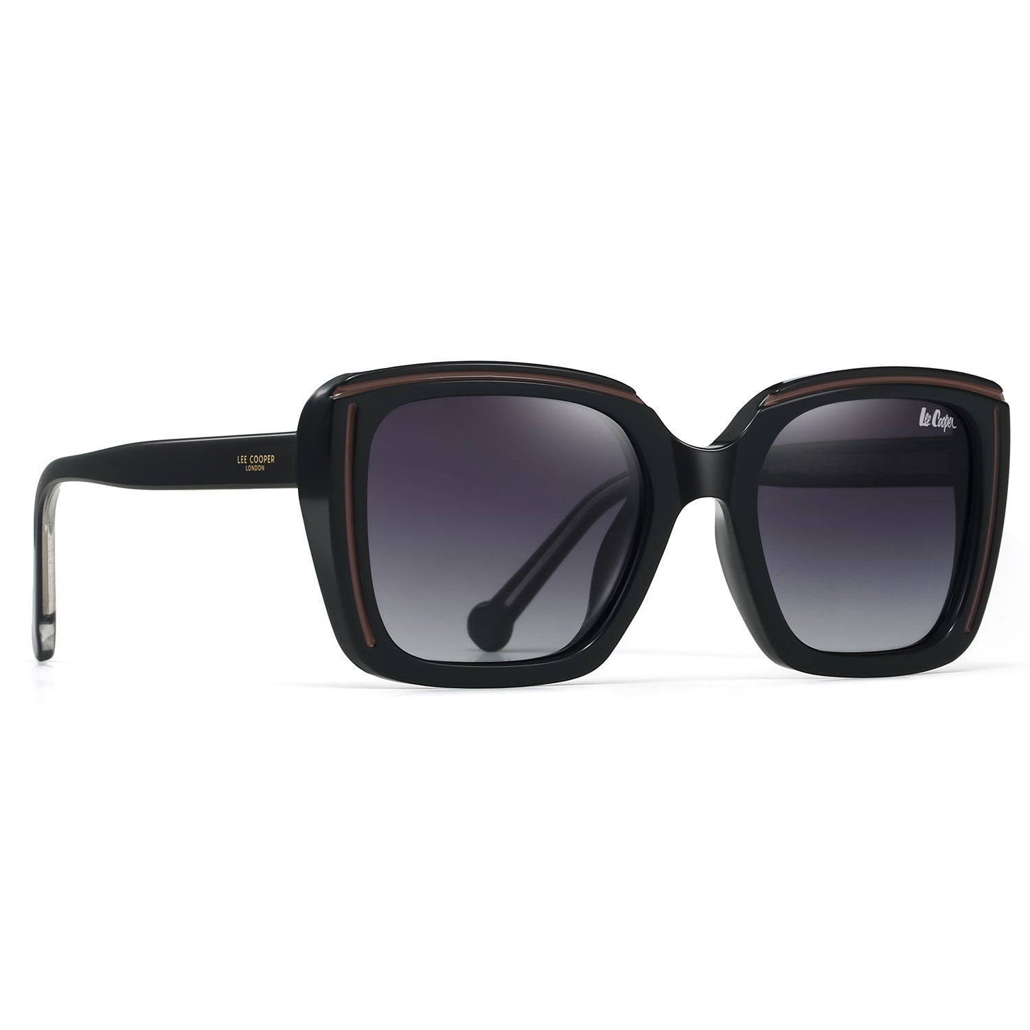 Lee Cooper Women's Polarized Cateye square Sunglasses - Black - LCW10022C1