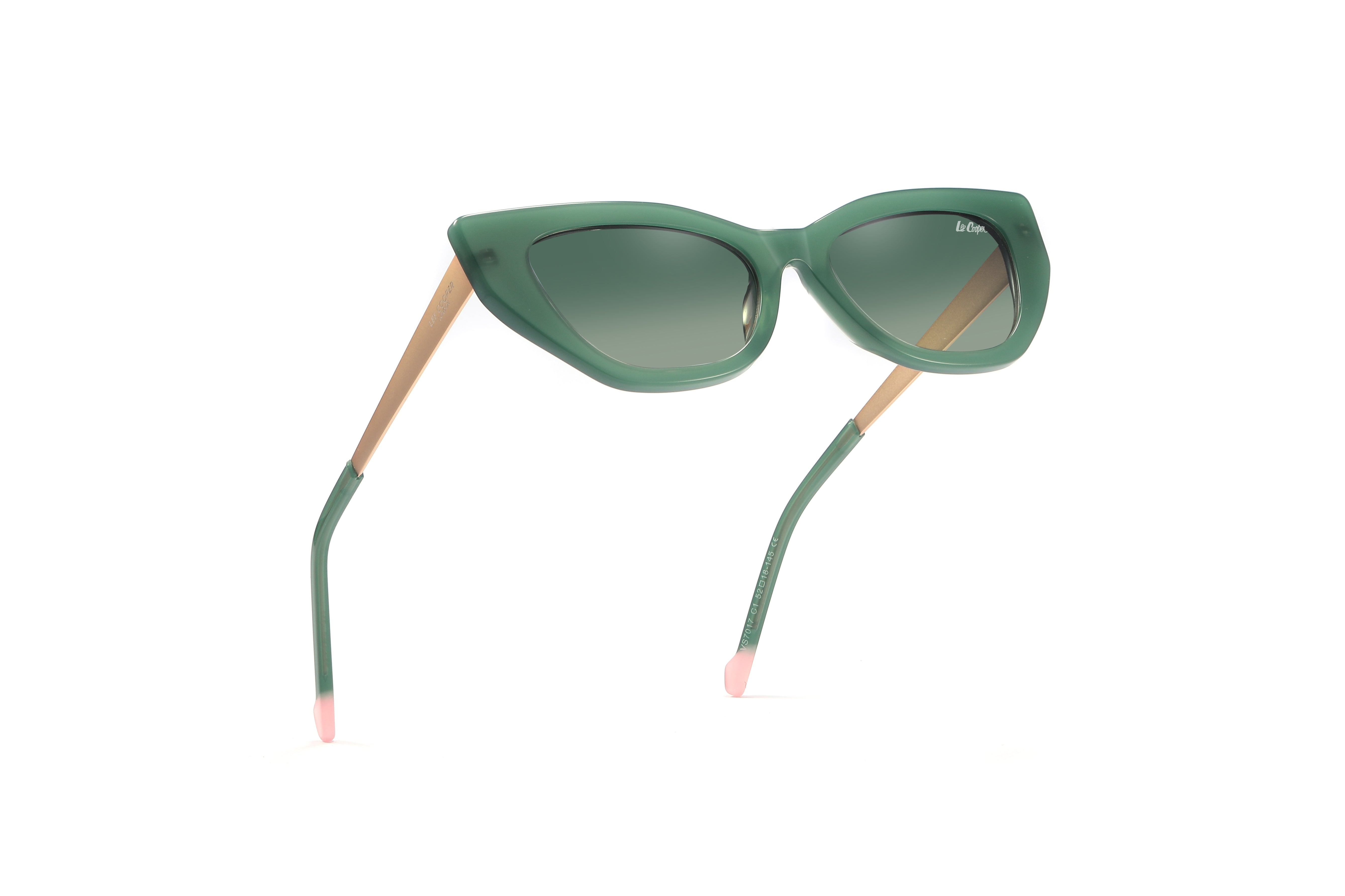 Lee Cooper Sunglasses for Women with Shiny Green & Matt Gold Acetate Frame, Size 52-18-145 | LCW10033C1