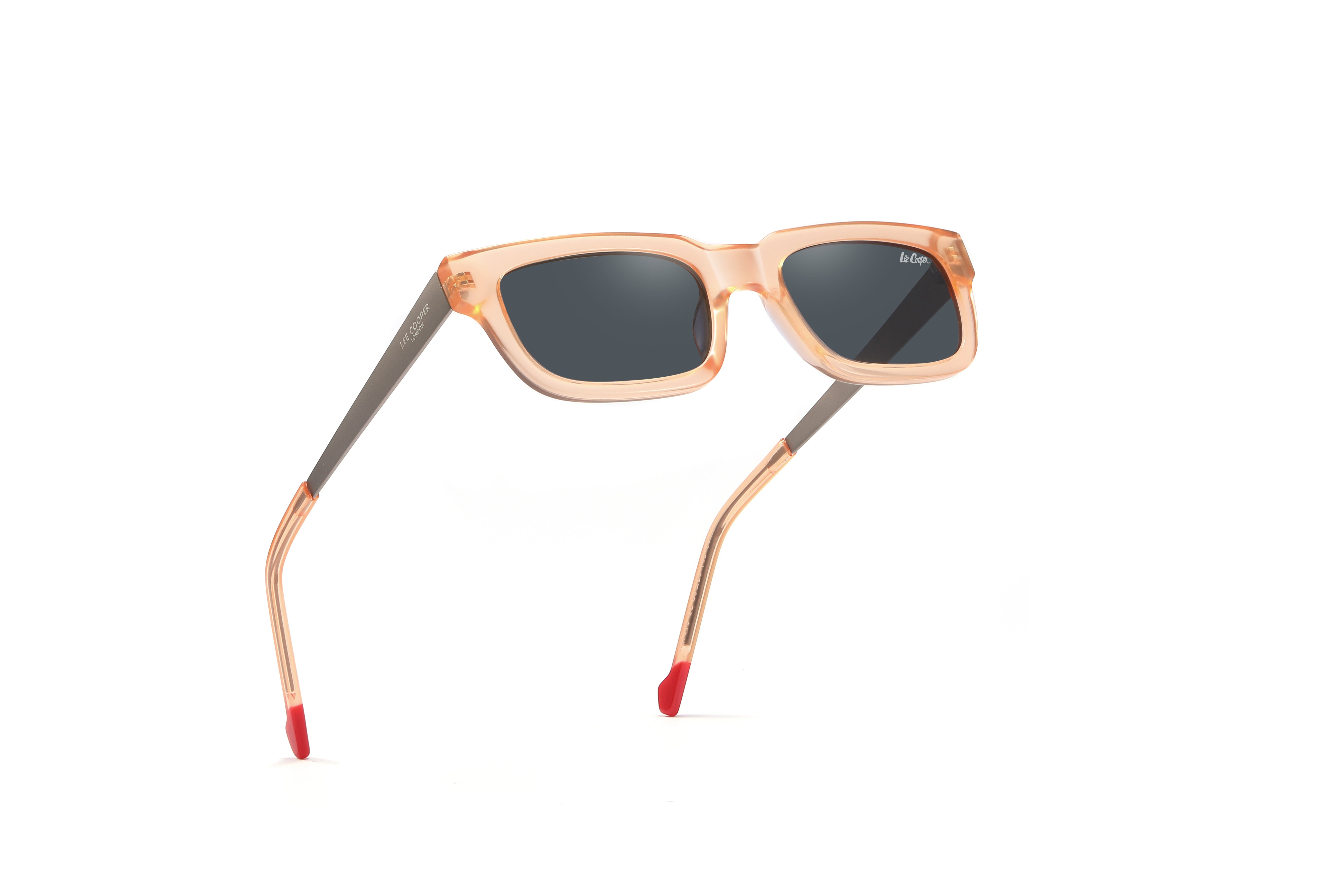 Lee Cooper Sunglasses for Women with Shiny Light Orange & Matt Gun Acetate Frame, Size 50-20-145 | LCW10032C2