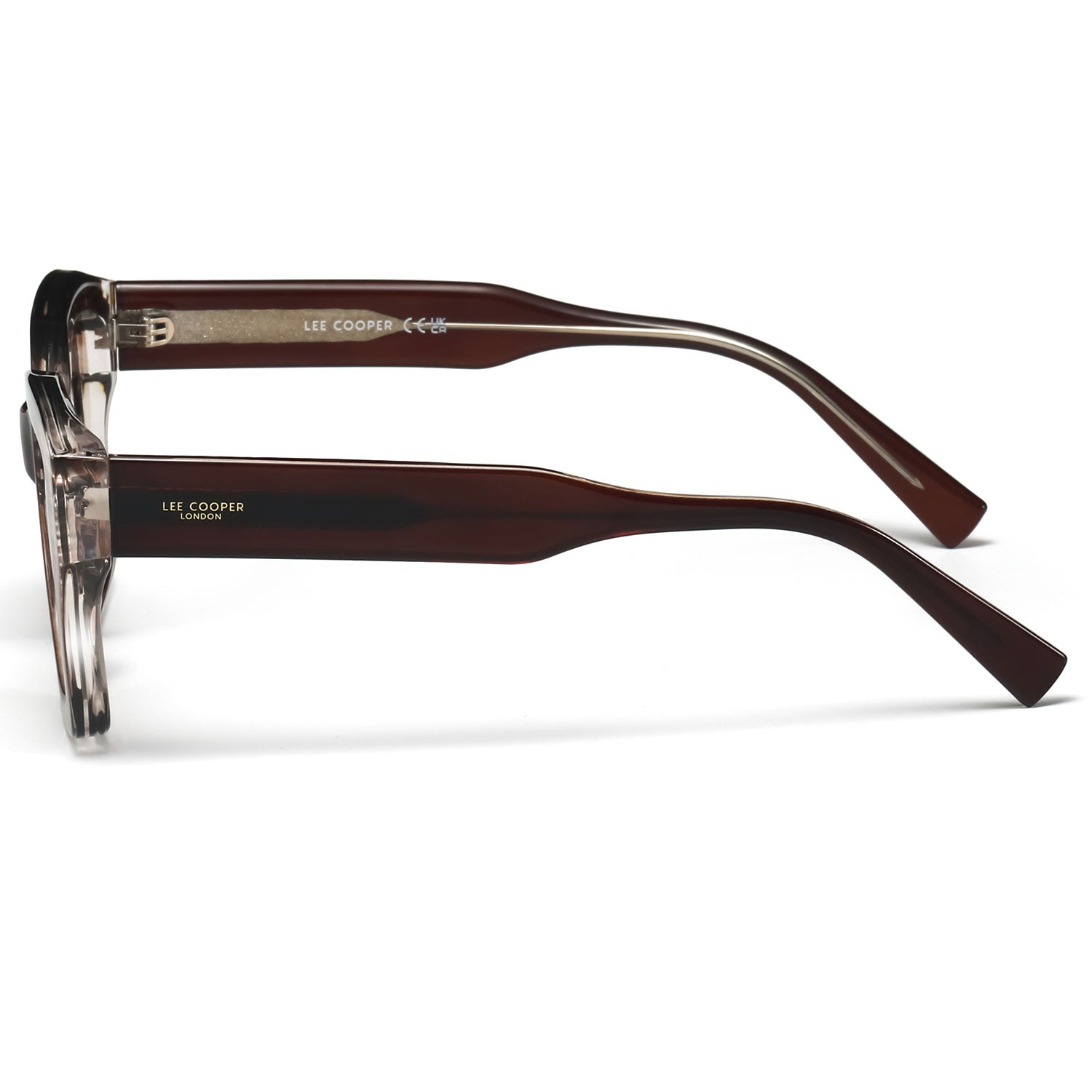 Lee Cooper Women's Polarized Vintage square Sunglasses - Transparent Burgundy Tortoise - LCW10023C2