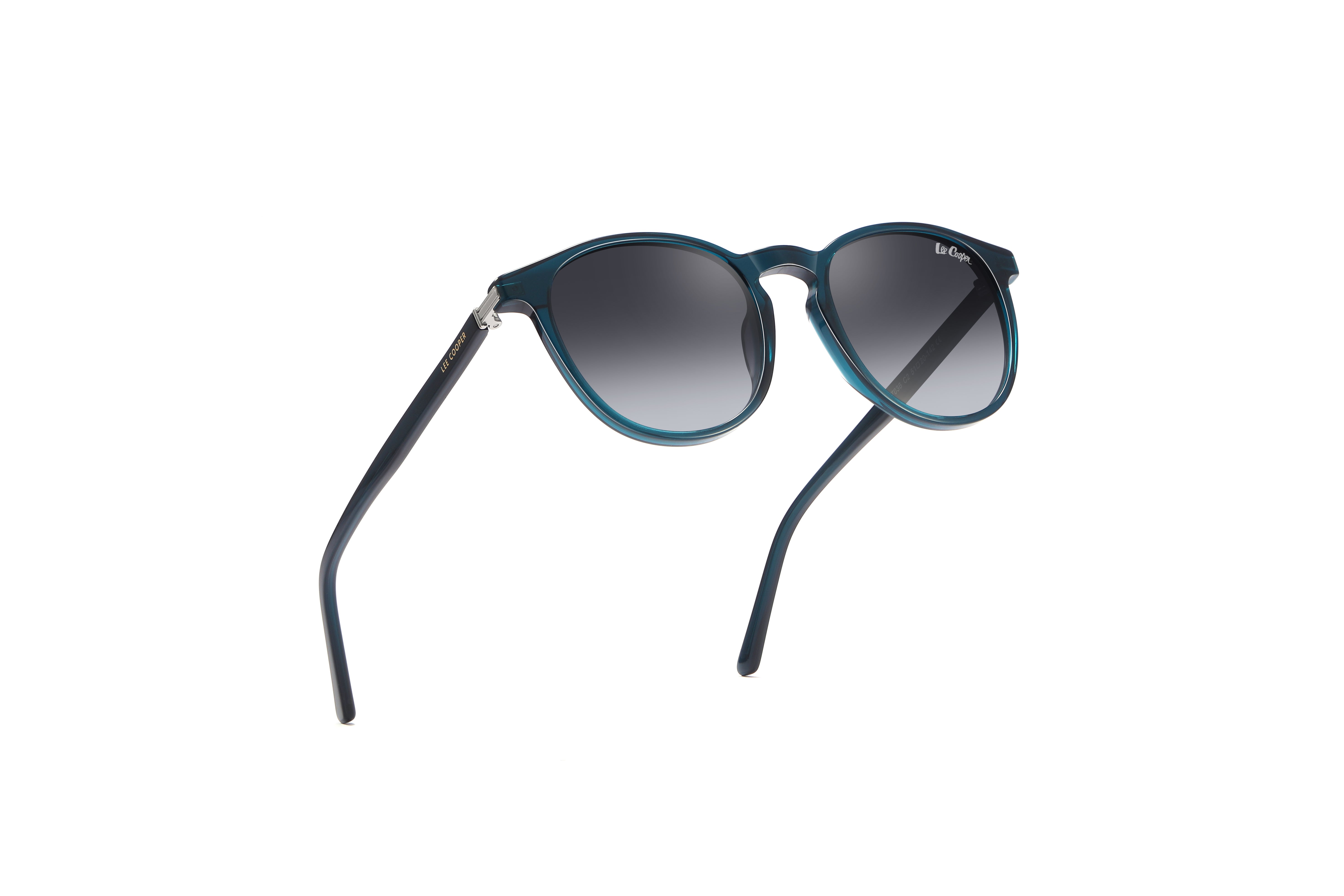 Lee Cooper Sunglasses for Unisex with Trnas.Blue & Shiny Black Acetate Frame, Size 53-19-145 | LCW10042C2