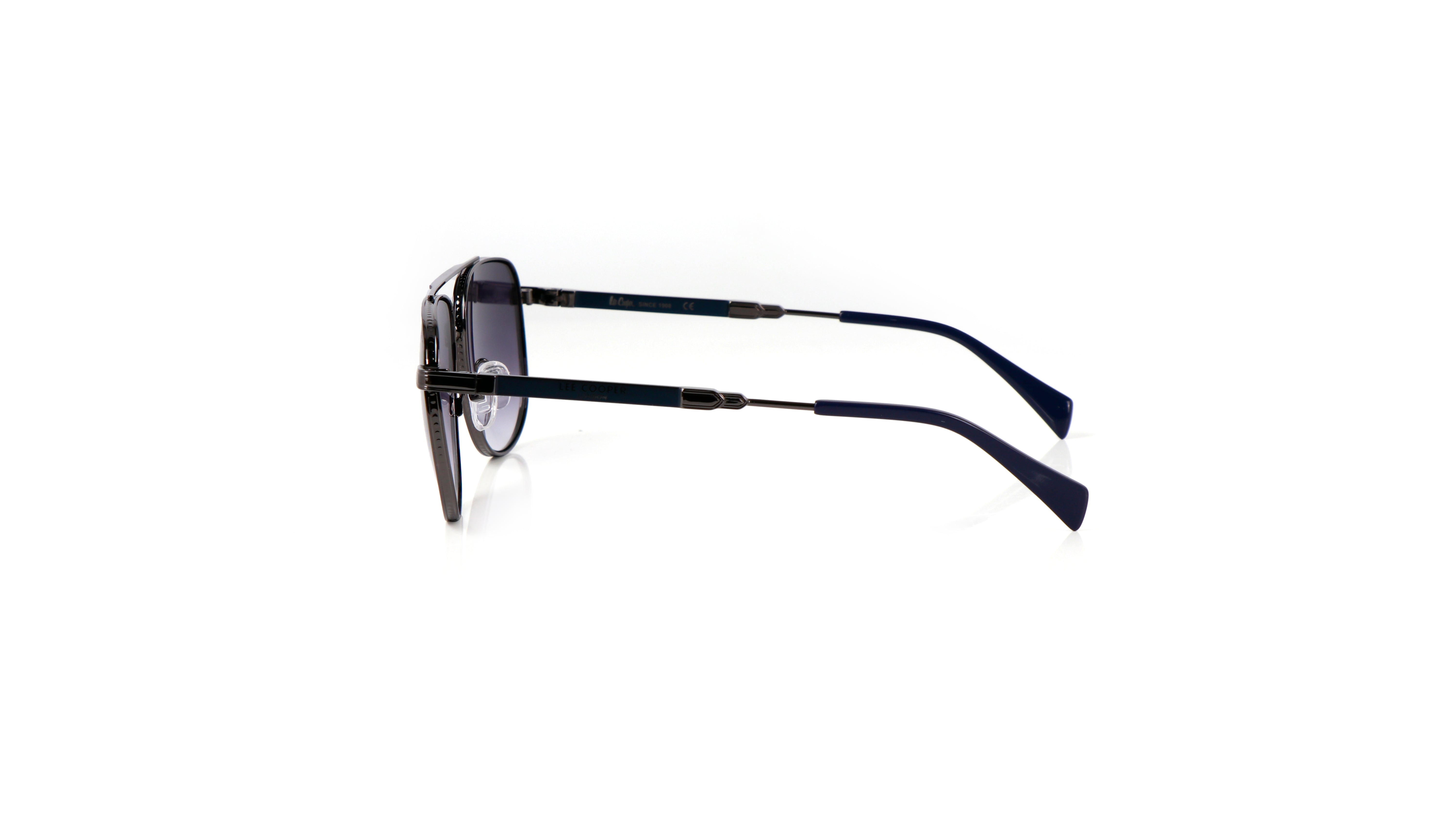 Lee Cooper Non-Polarized Aviator Sunglasses for Men with Gradient Grey Nylon Lenses, Gunmetal Full-Rim Metal Frame and Double-Bridge Design | LCM10245C3