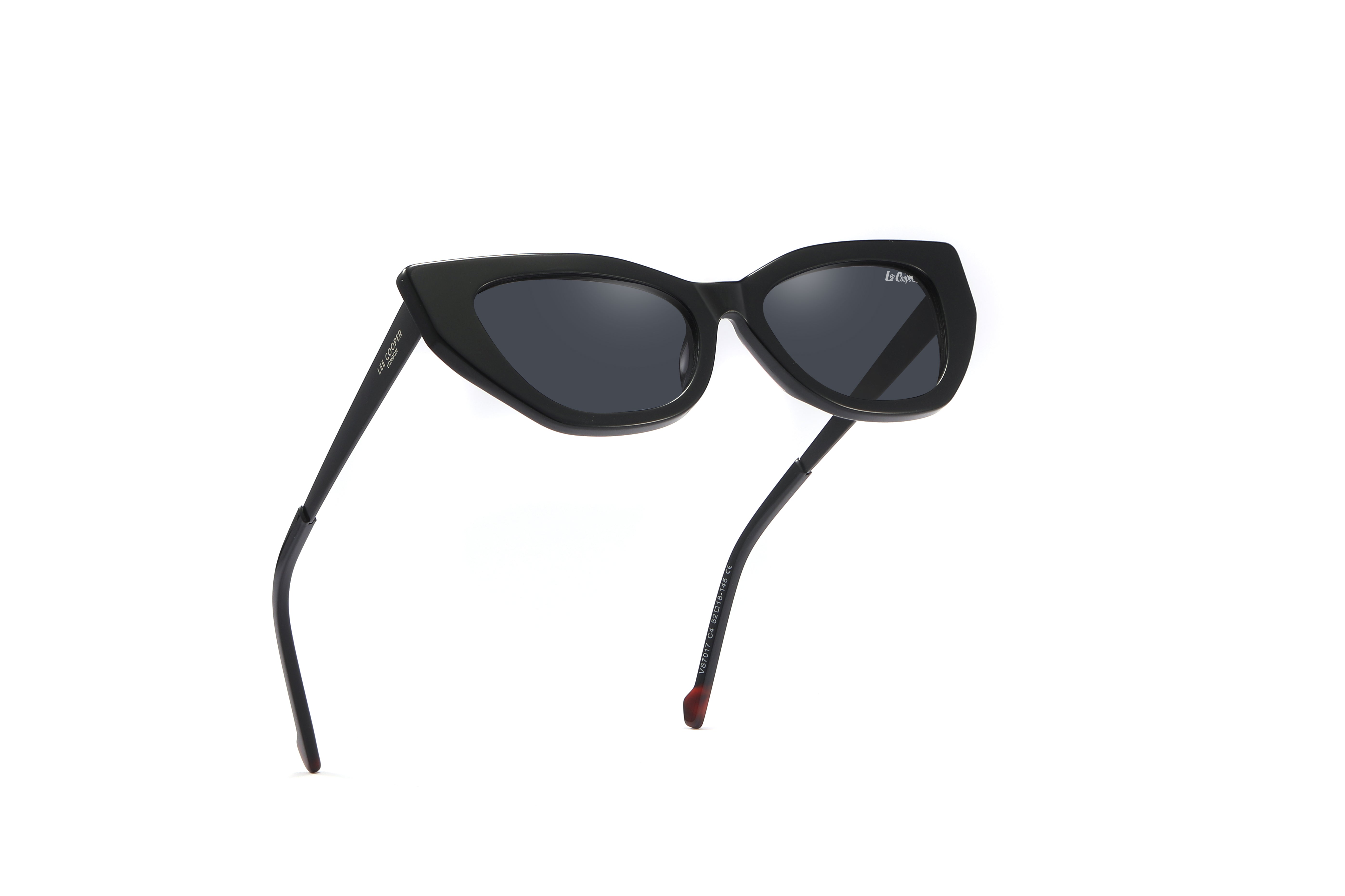 Lee Cooper Sunglasses for Women with Shiny Black & Matt Black Acetate Frame, Size 52-18-145 | LCW10033C4