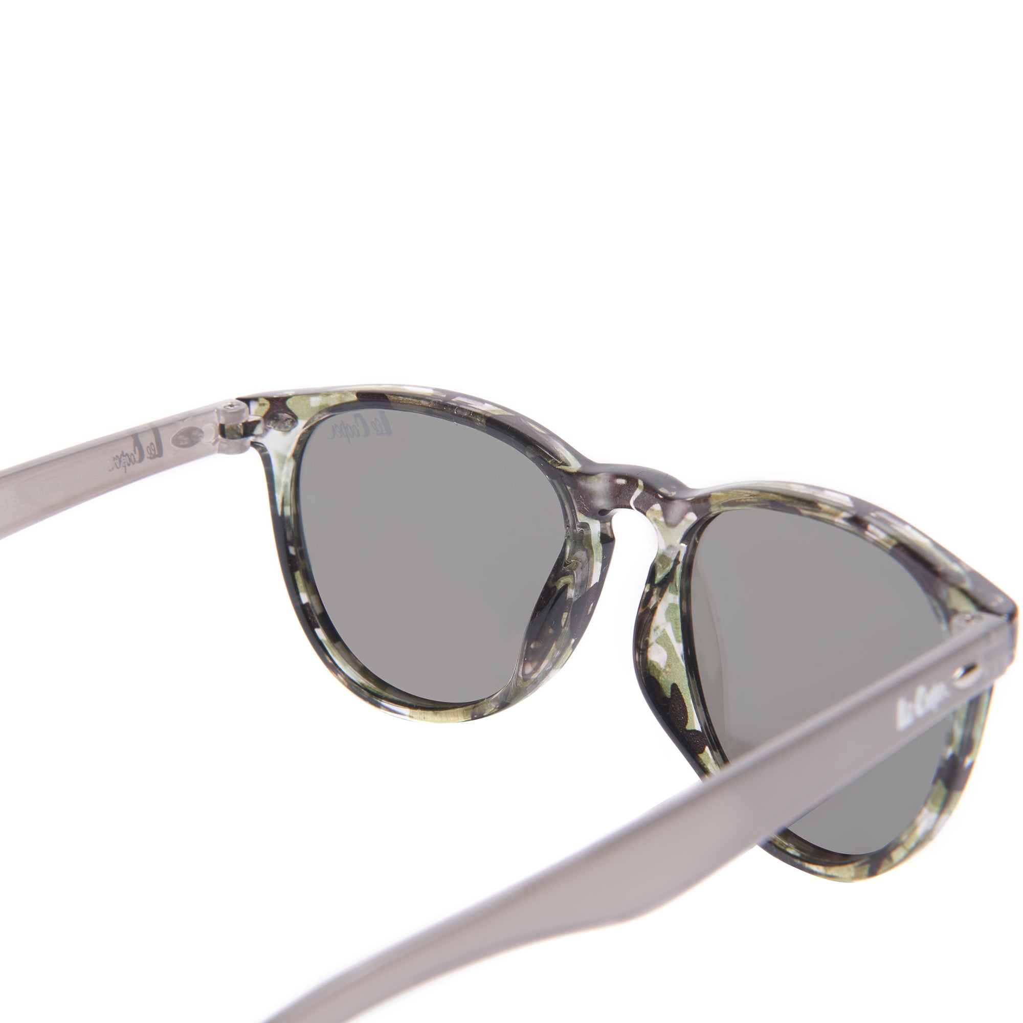 Lee Cooper Polarized Sunglasses for Boys & Girls with Silver Mirrored Round TAC Lenses, Grey Printed Full-Rim Polycarbonate Frame | LCK106C03