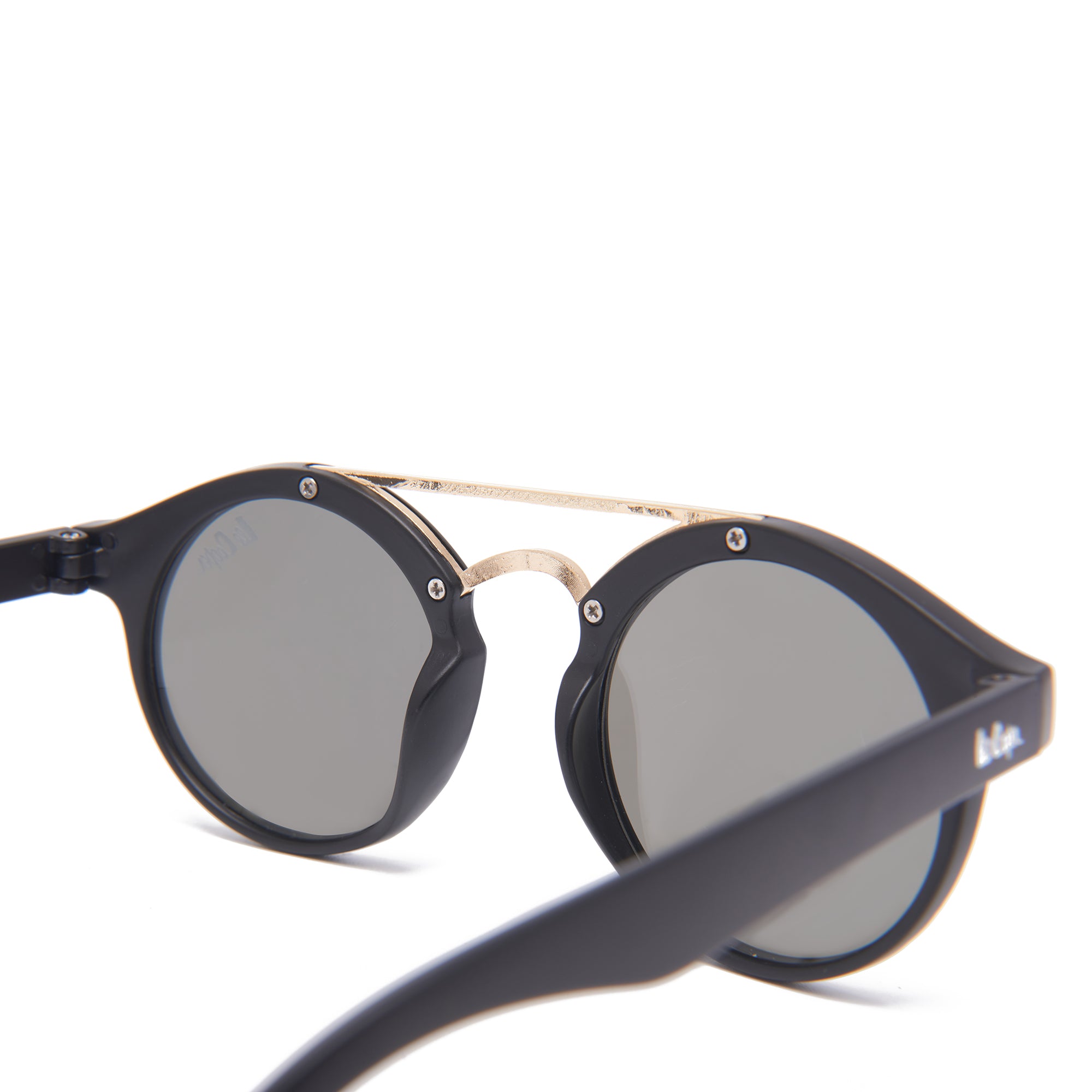 Lee Cooper Polarized Sunglasses for Boys & Girls with Silver Mirrored Round TAC Lenses, Black Full-Rim Polycarbonate Frame and Double-Bridge Design | LCK113C03