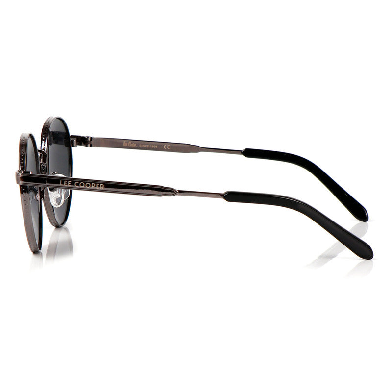 Lee Cooper Non-Polarized Round Sunglasses for Women with Grey Nylon Lenses, Gunmetal Full-Rim Metal Frame and Slim Temple Arms | LCW10244C3