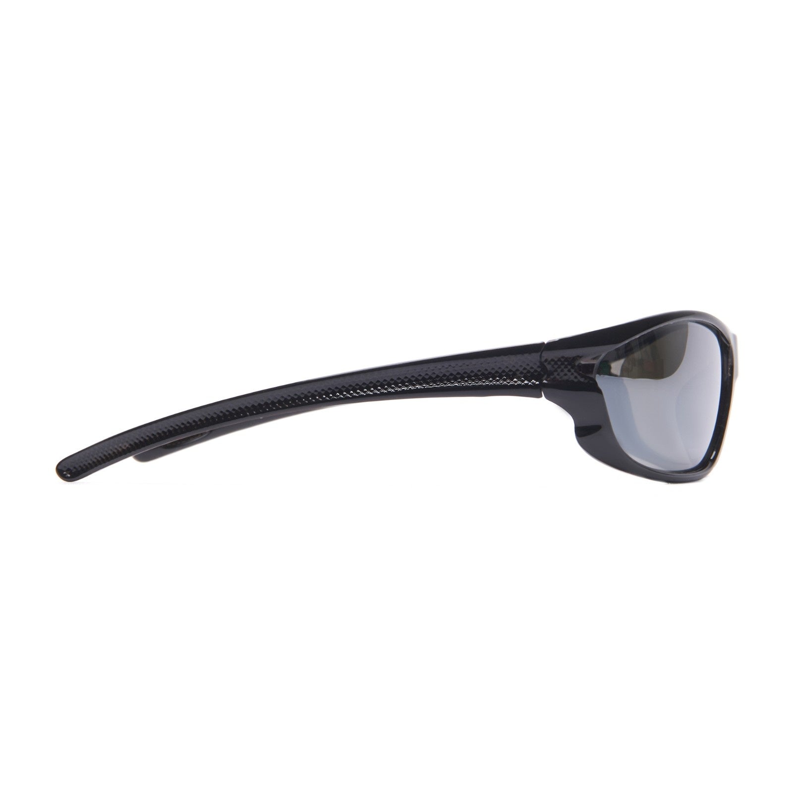 Lee Cooper Polarized Sports Sunglasses for Boys & Girls with Silver Mirrored TAC Lenses, Black Full-Rim Polycarbonate Wraparound Frame | LCK101C01