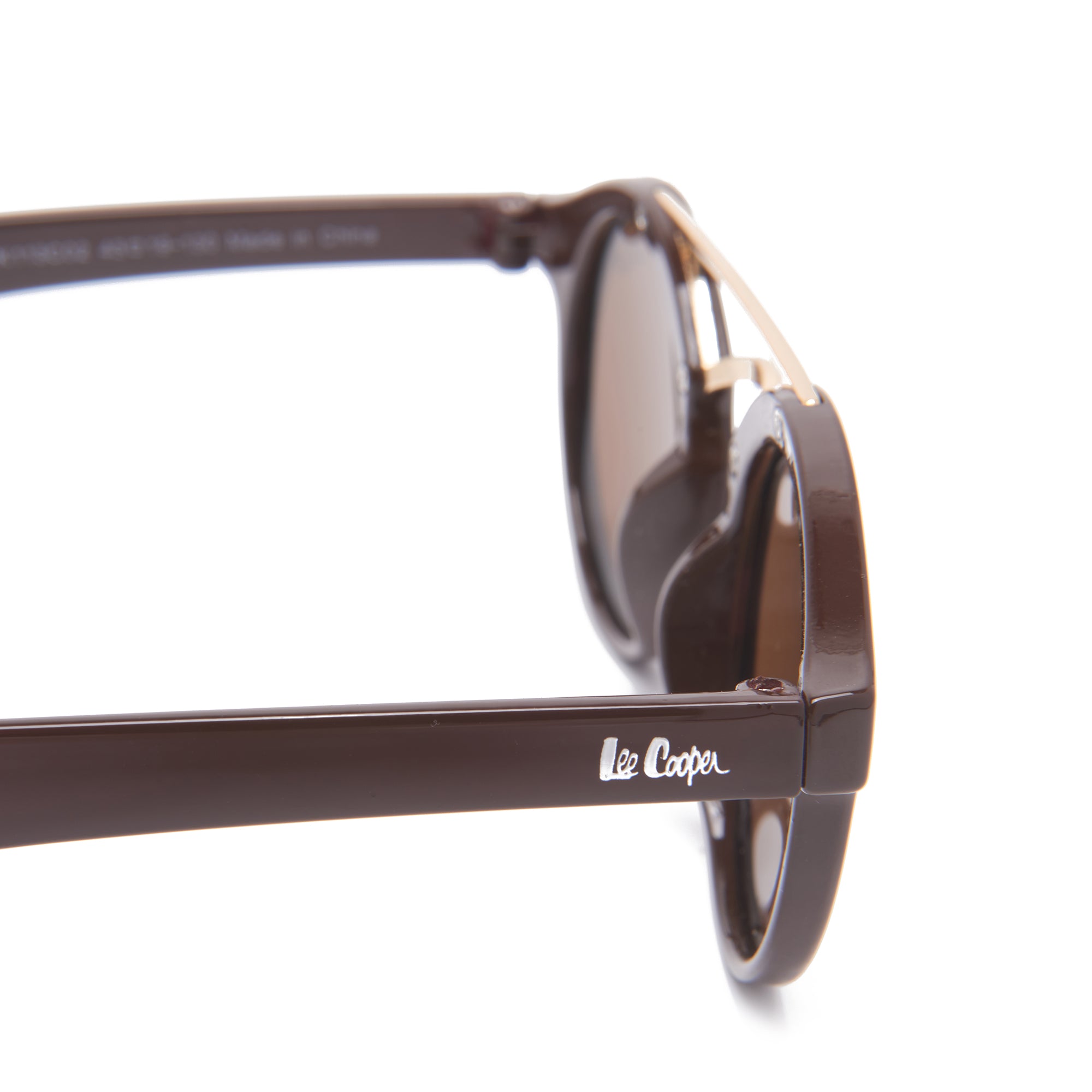 Lee Cooper Polarized Sunglasses for Boys & Girls with Brown Round TAC Lenses, Brown Full-Rim Polycarbonate Frame and Double-Bridge Design | LCK113C02