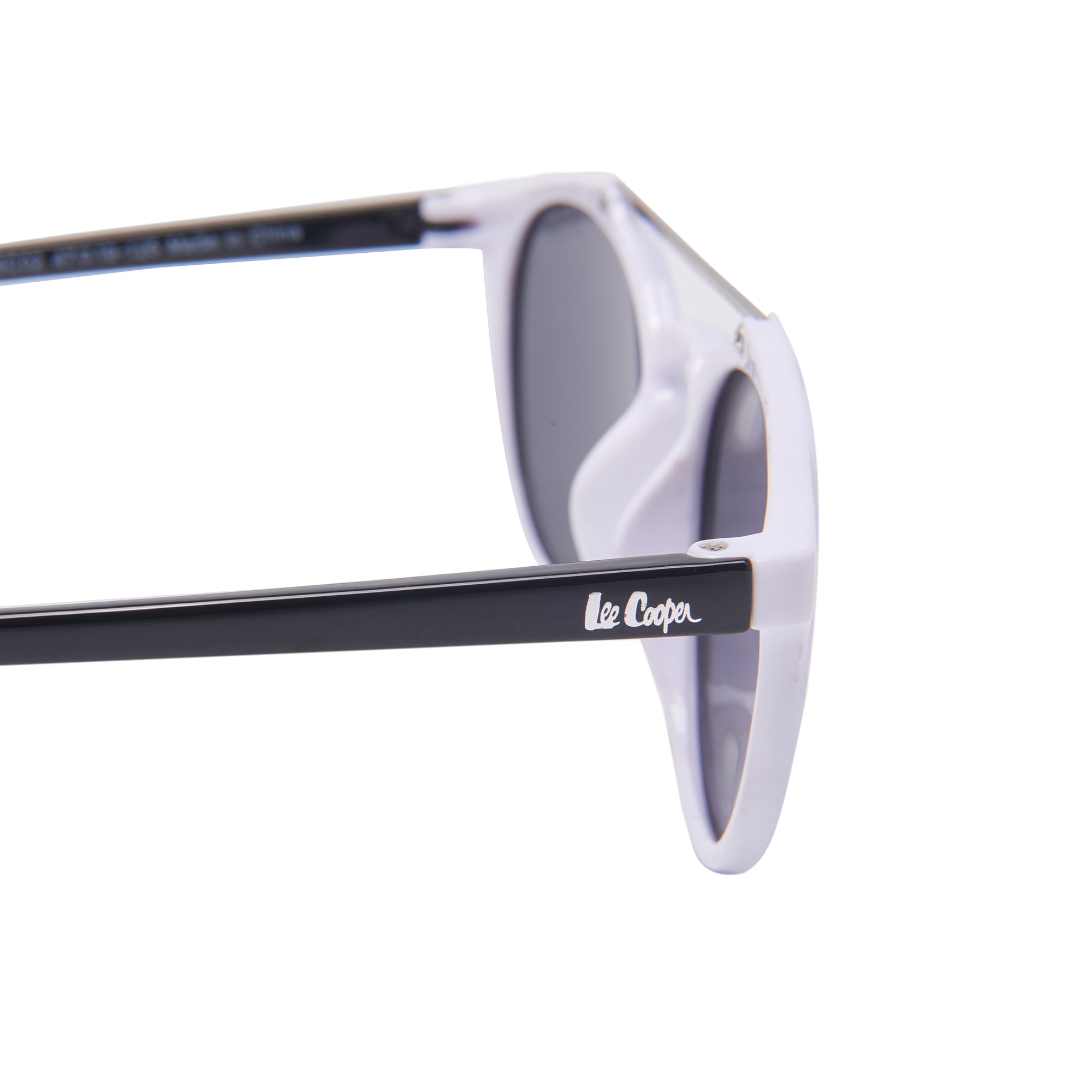 Lee Cooper Polarized Sunglasses for Boys & Girls with Grey Round TAC Lenses, Blue Full-Rim Polycarbonate Frame and Brow-Bar Design | LCK109C01