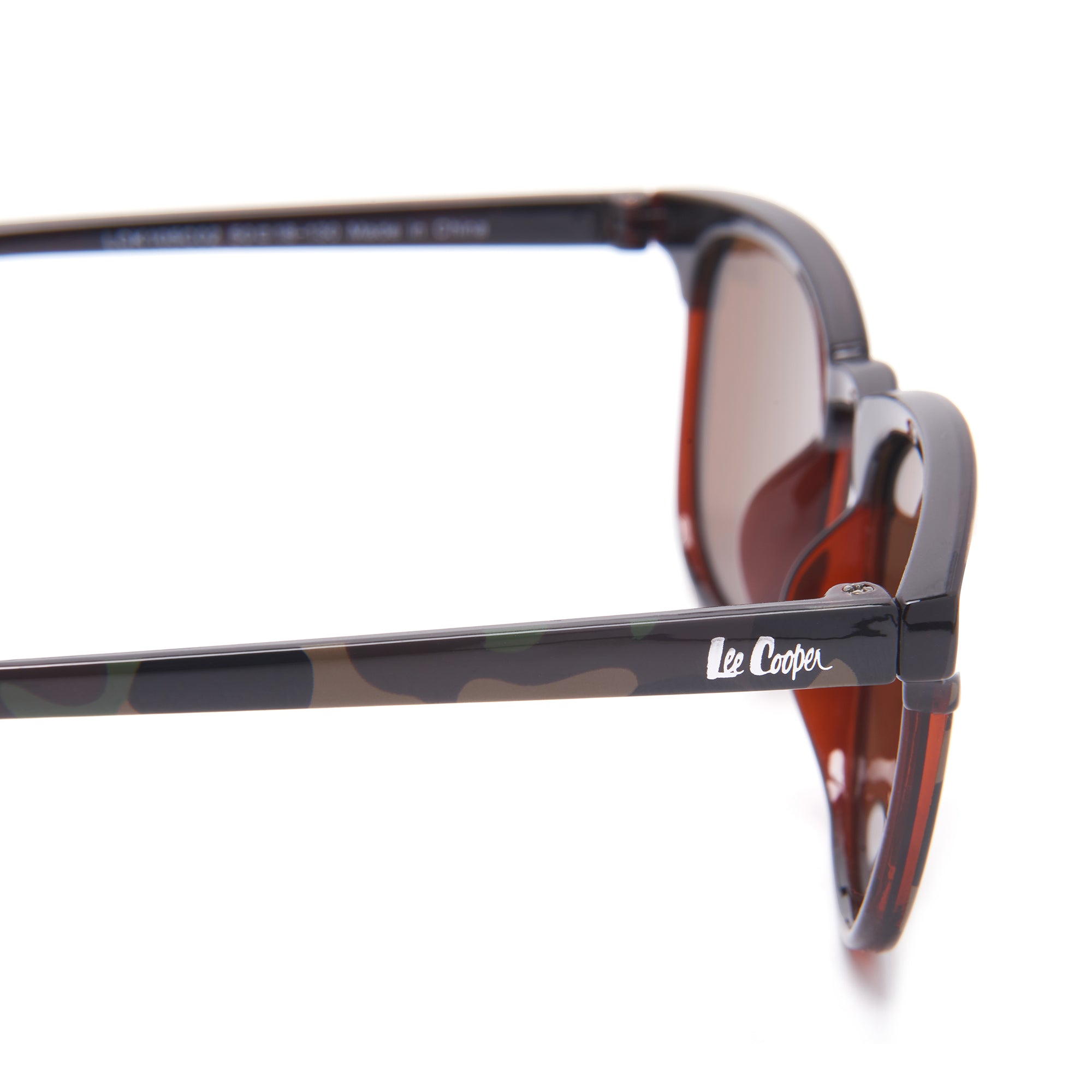 Lee Cooper Polarized Classic Square Sunglasses for Boys & Girls with Brown TAC Lenses and Brown Camouflage-Pattern Full-Rim Polycarbonate Frame | LCK105C02