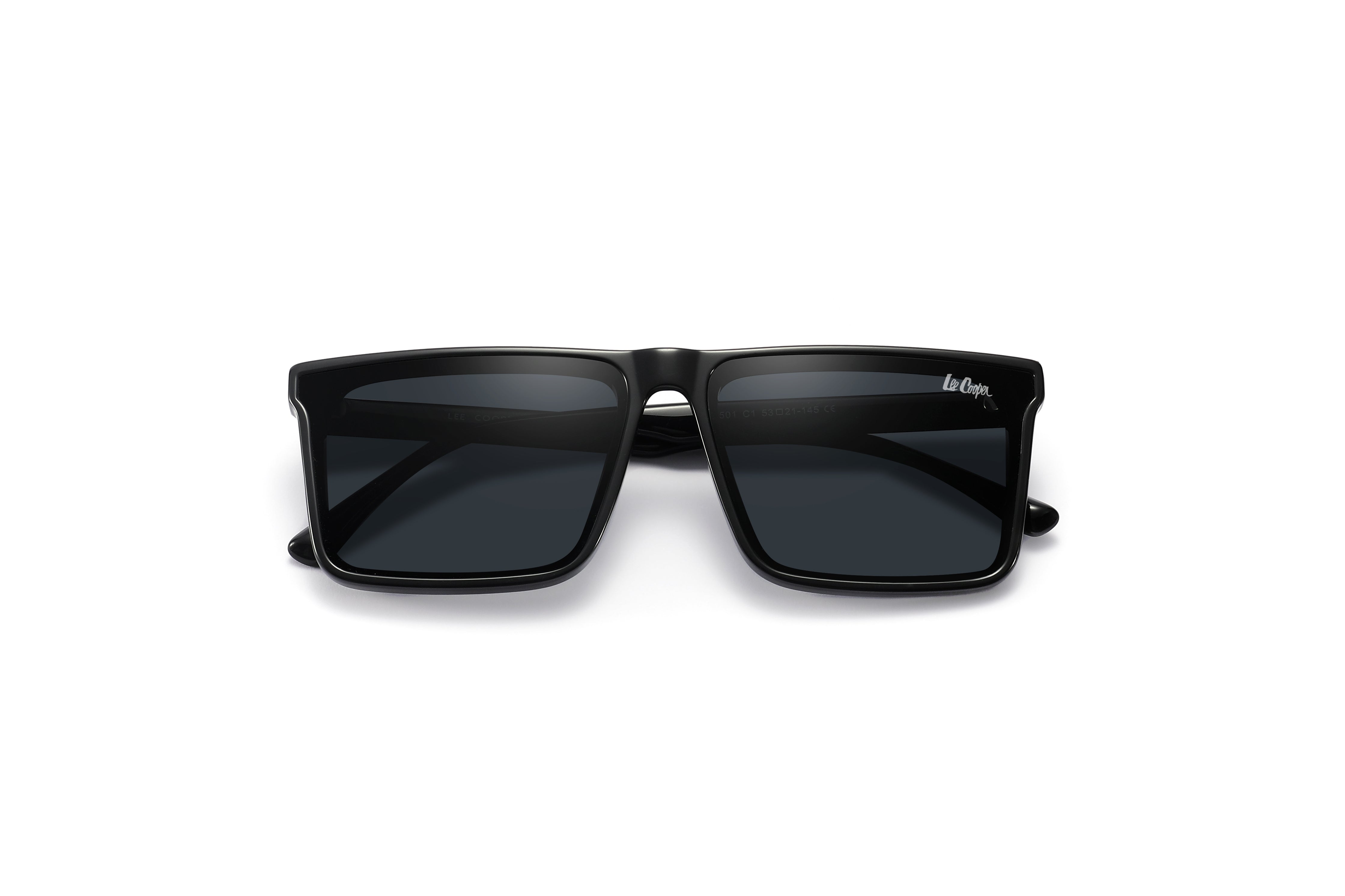 Lee Cooper Sunglasses for Men with Shiny Black Acetate Frame, Size 53-21-145 | LCM10027C1