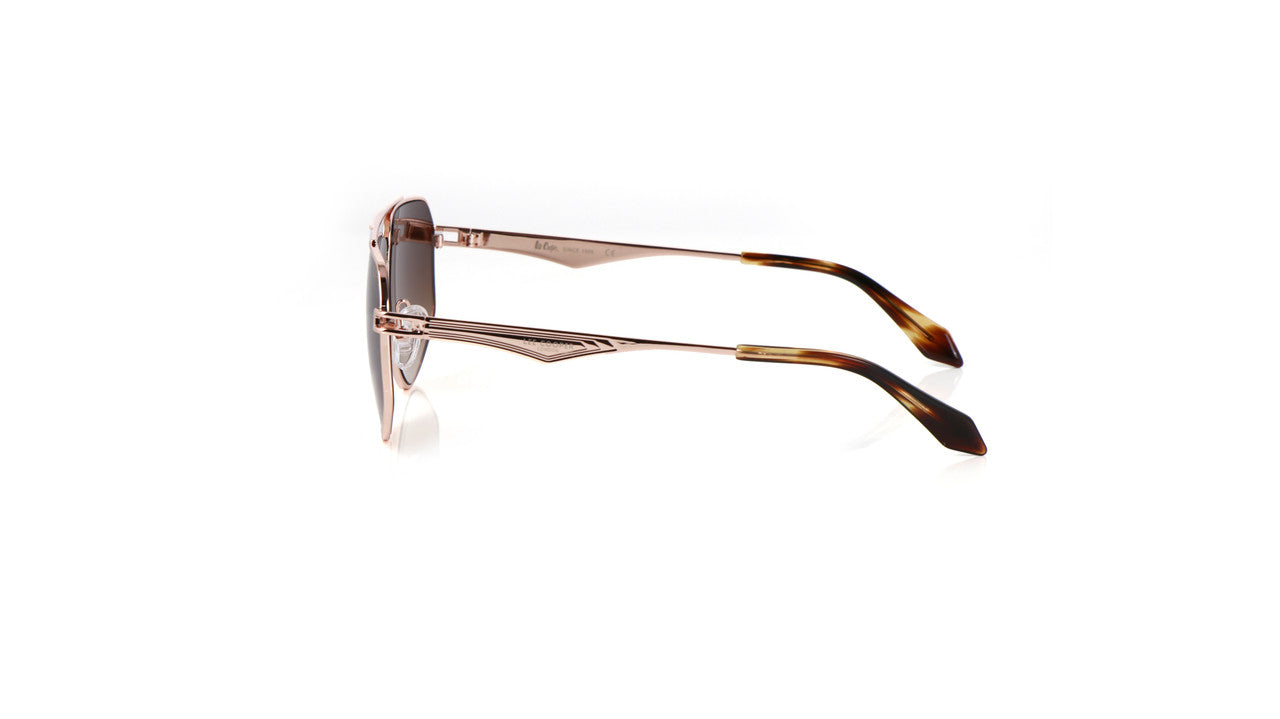Lee Cooper Non-Polarized Square Aviator Sunglasses for Men & Women with Gradient Grey Nylon Lenses, Gold-Tone Full-Rim Metal Frame and Double-Bridge Design | LCU10243C5