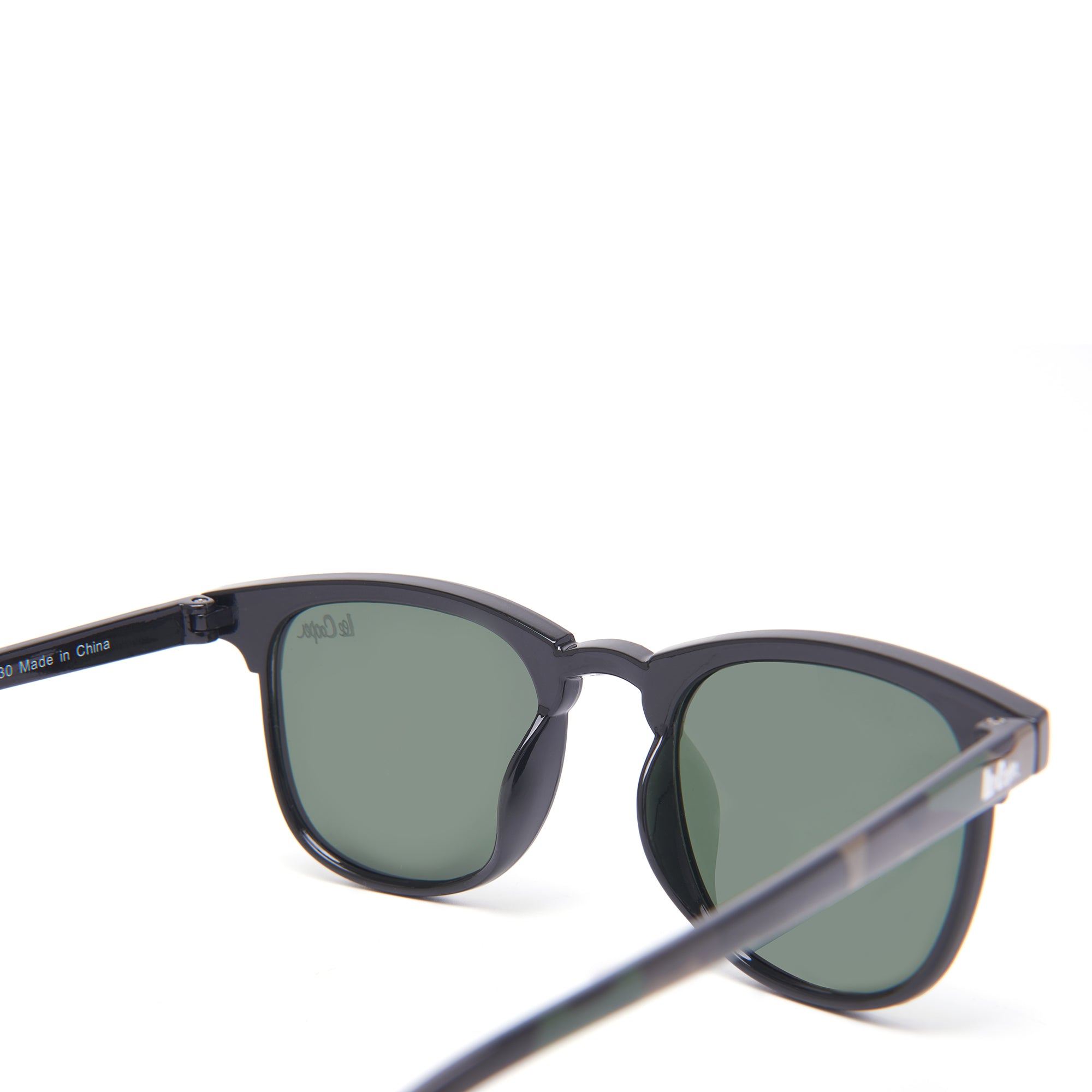 Lee Cooper Polarized Classic Square Sunglasses for Boys & Girls with Green TAC Lenses and Black Camouflage-Pattern Full-Rim Polycarbonate Frame | LCK105C03