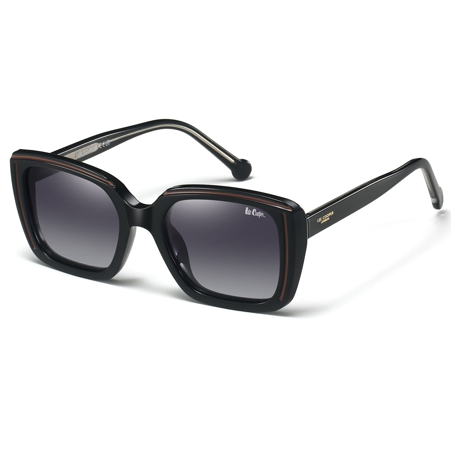Lee Cooper Women's Polarized Cateye square Sunglasses - Black - LCW10022C1