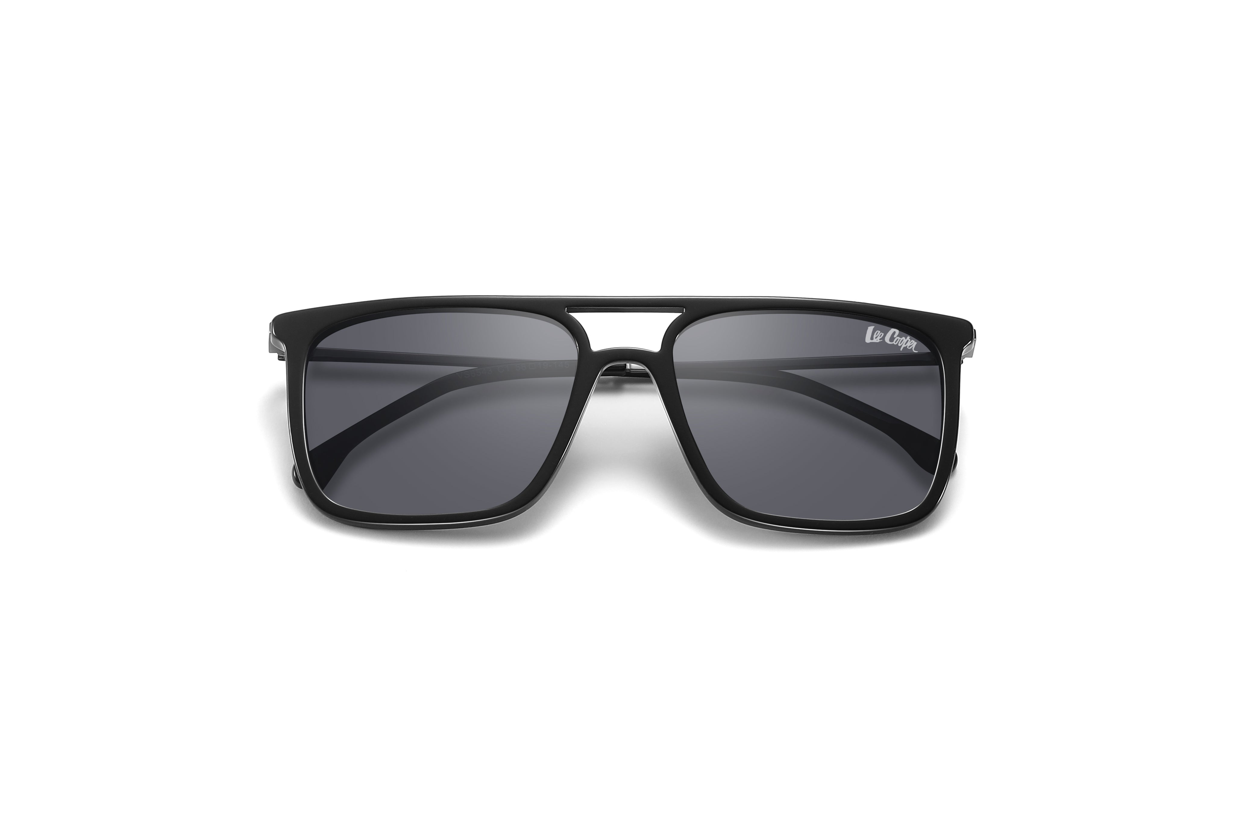 Lee Cooper Sunglasses for Men with Shiny Black Acetate Frame, Size 56-19-145 | LCM10038C1