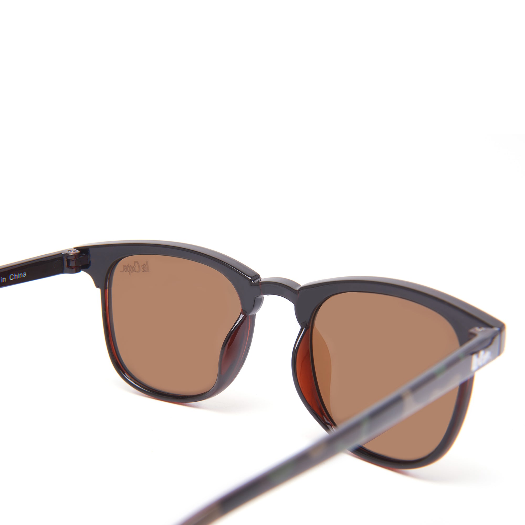 Lee Cooper Polarized Classic Square Sunglasses for Boys & Girls with Brown TAC Lenses and Brown Camouflage-Pattern Full-Rim Polycarbonate Frame | LCK105C02