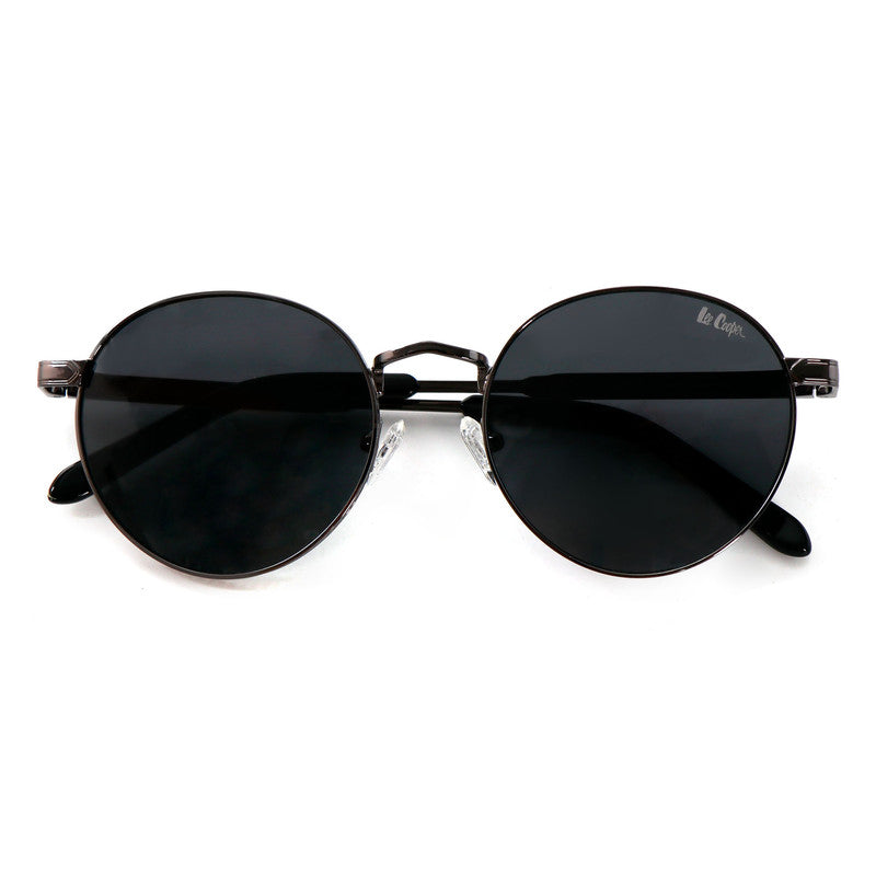 Lee Cooper Non-Polarized Round Sunglasses for Women with Grey Nylon Lenses, Gunmetal Full-Rim Metal Frame and Slim Temple Arms | LCW10244C3