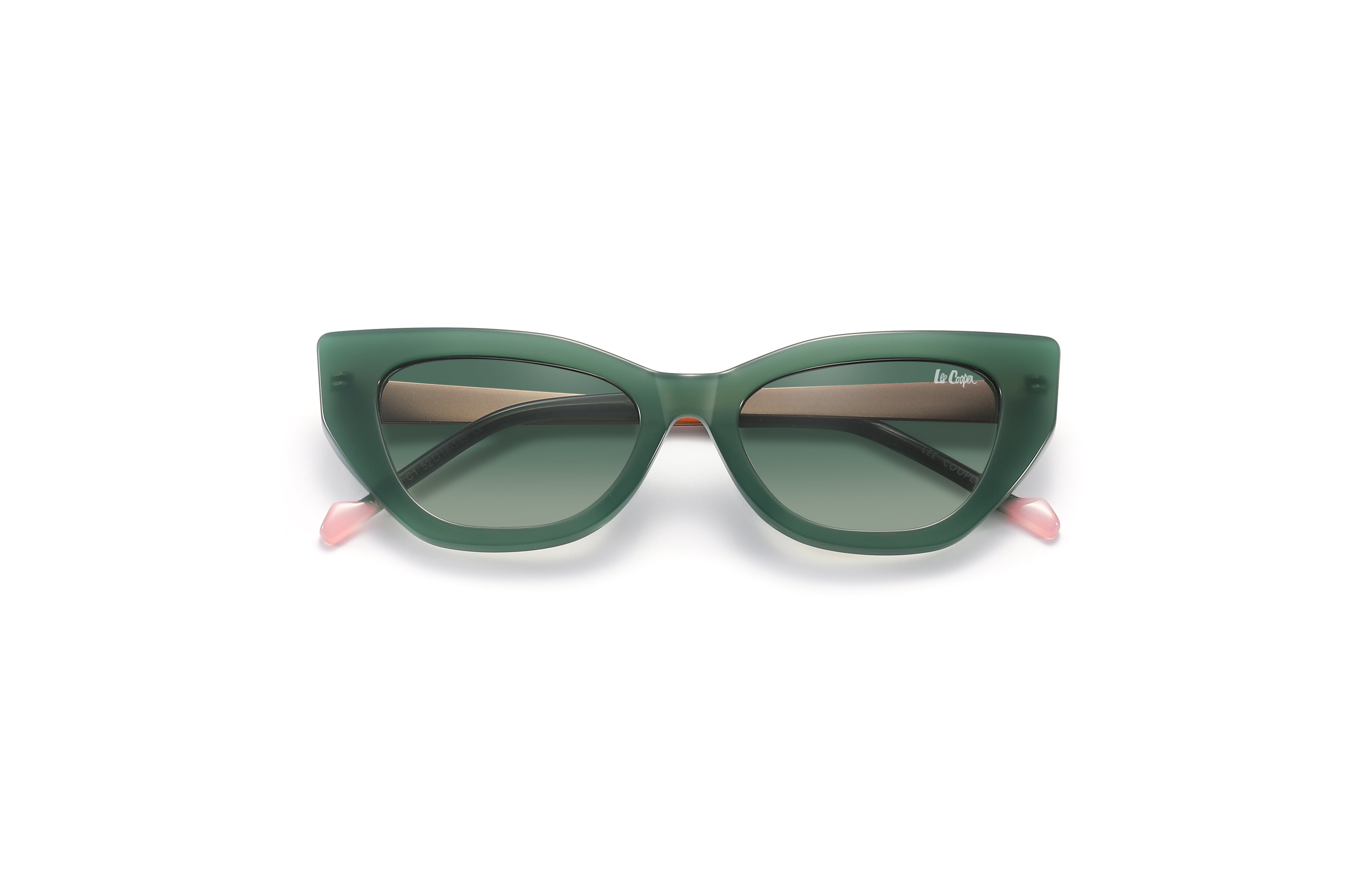 Lee Cooper Sunglasses for Women with Shiny Green & Matt Gold Acetate Frame, Size 52-18-145 | LCW10033C1