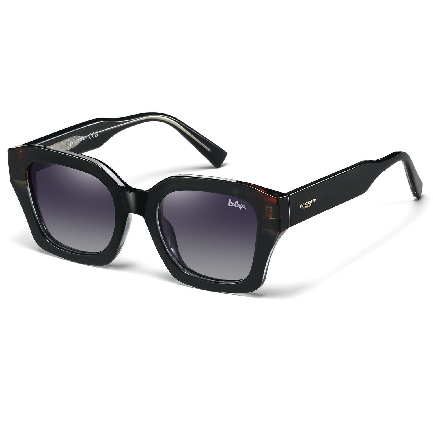 Lee Cooper Women's Polarized Vintage square Sunglasses - Black - LCW10023C1