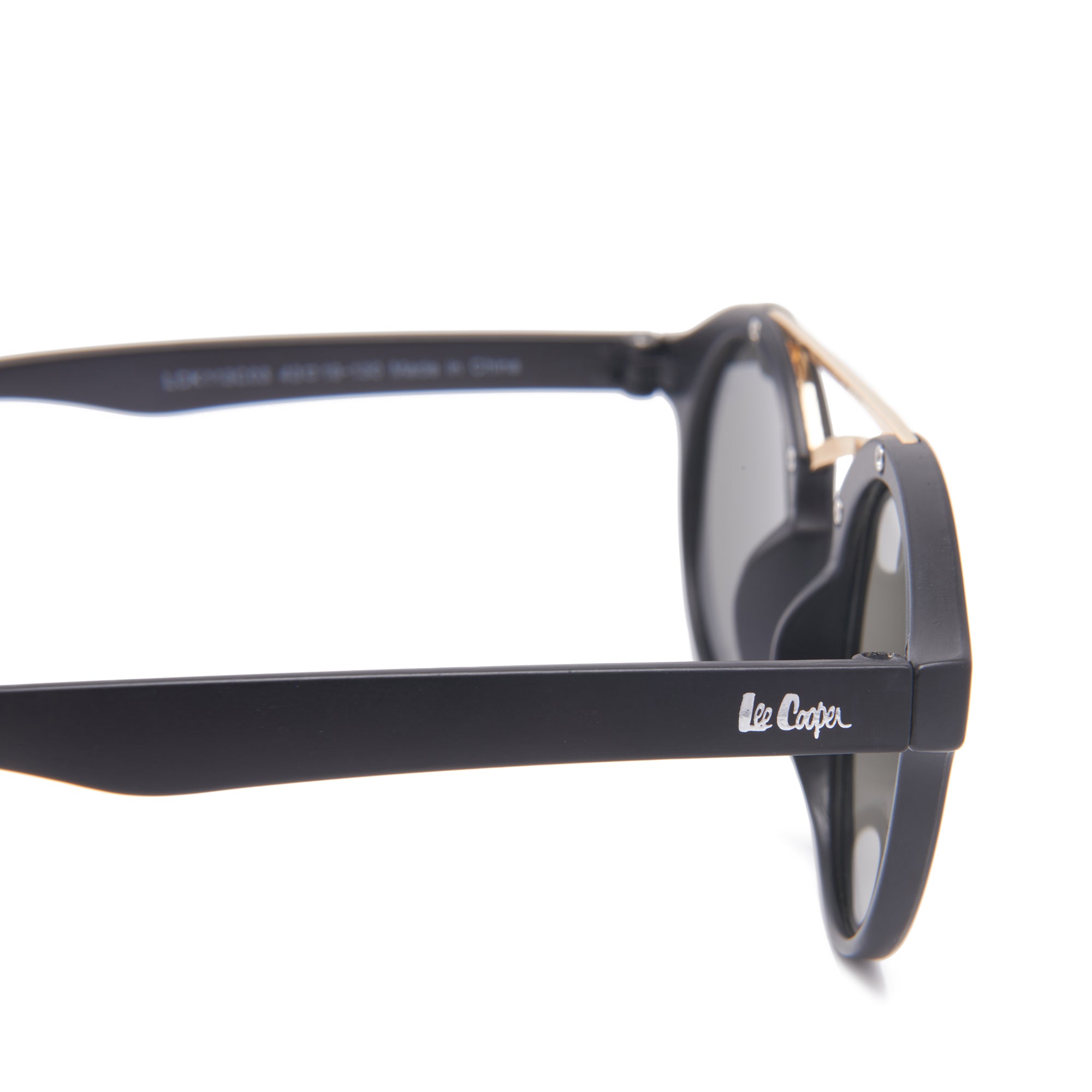Lee Cooper Polarized Sunglasses for Boys & Girls with Silver Mirrored Round TAC Lenses, Black Full-Rim Polycarbonate Frame and Double-Bridge Design | LCK113C03