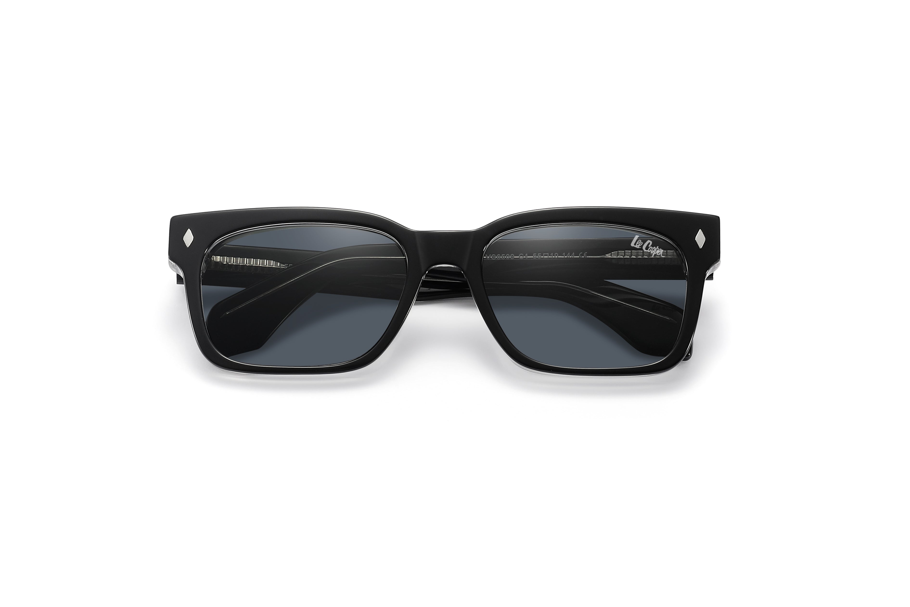 Lee Cooper Sunglasses for Men with Shiny Black Acetate Frame, Size 55-19-144 | LCM10028C1