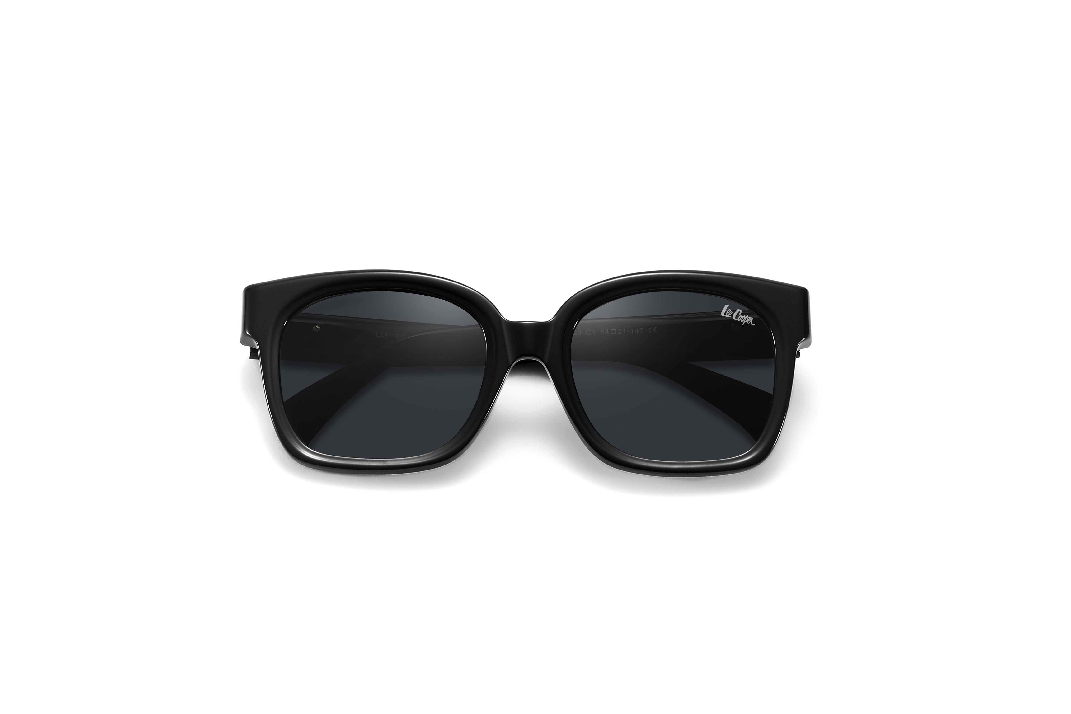 Lee Cooper Sunglasses for Women with Shiny Black Acetate Frame, Size 54-21-145 | LCW10037C1