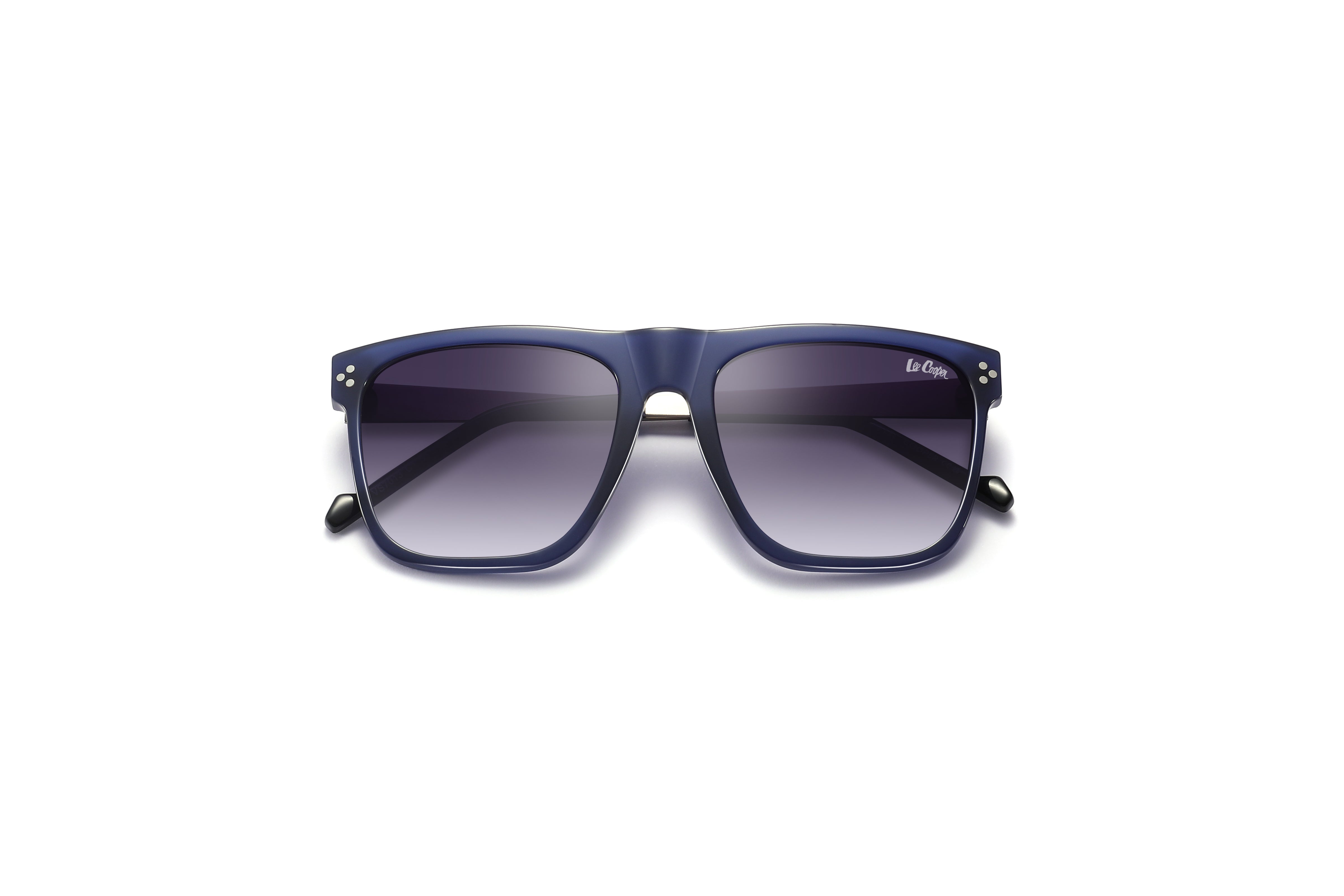 Lee Cooper Sunglasses for Men with Shiny Black & Matt Silver Acetate Frame, Size 55-19-145 | LCM10031C1
