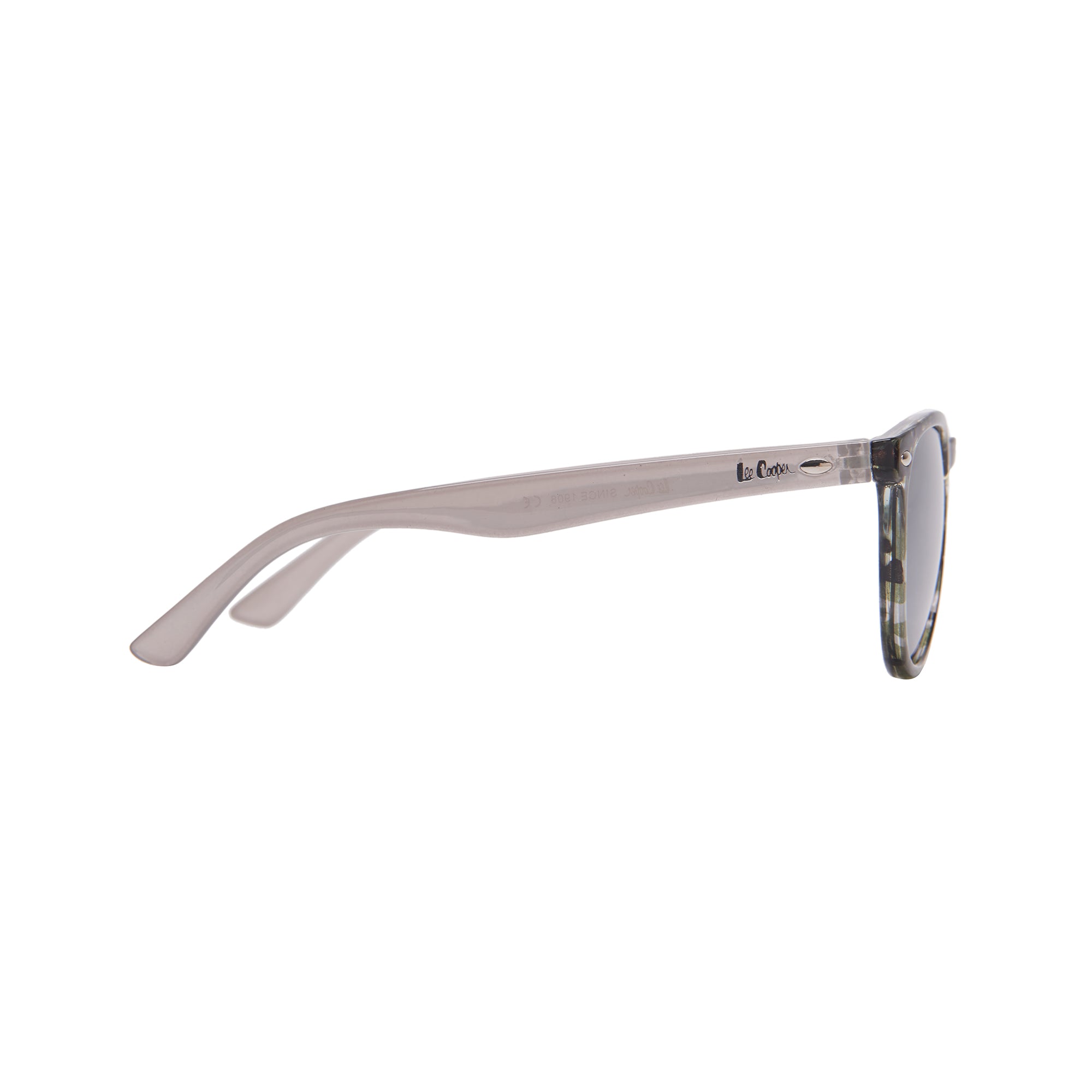 Lee Cooper Polarized Sunglasses for Boys & Girls with Silver Mirrored Round TAC Lenses, Grey Printed Full-Rim Polycarbonate Frame | LCK106C03