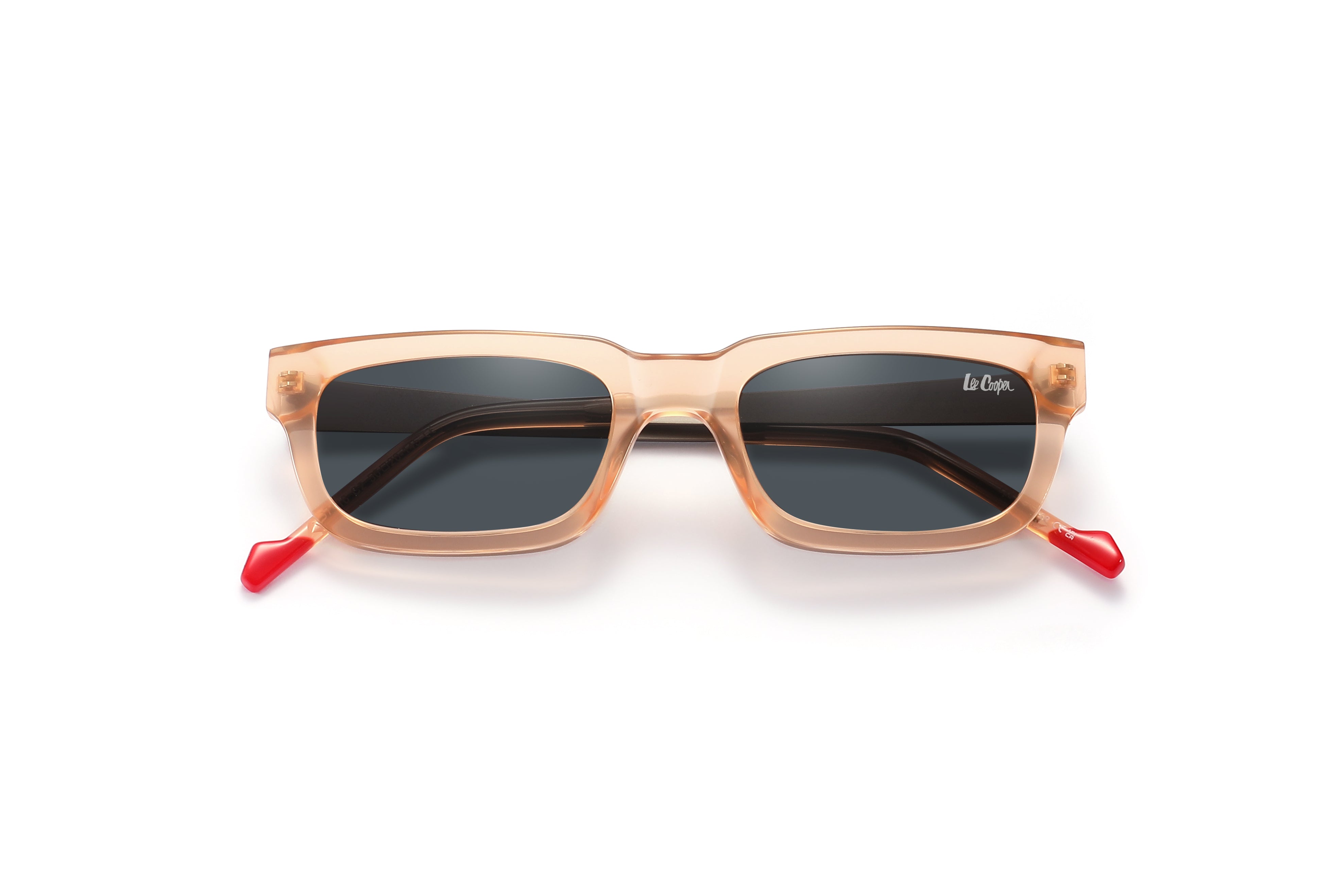 Lee Cooper Sunglasses for Women with Shiny Light Orange & Matt Gun Acetate Frame, Size 50-20-145 | LCW10032C2