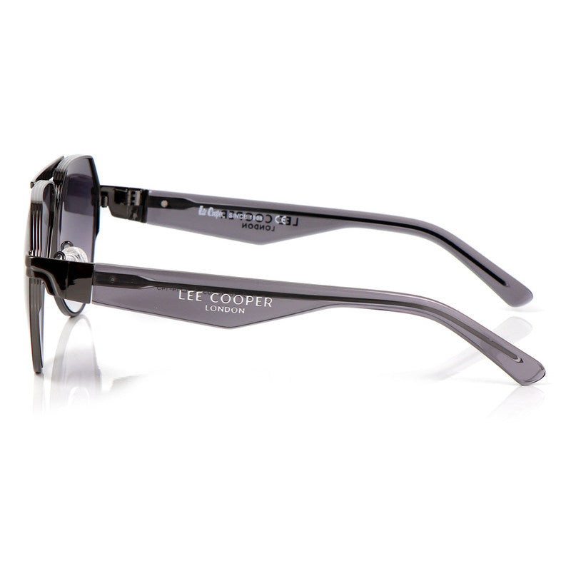 Lee Cooper Non-Polarized Aviator Sunglasses for Men & Women with Gradient Grey Nylon Lenses, Gunmetal Full-Rim Metal Frame and Double-Bridge Design | LCU10240C3