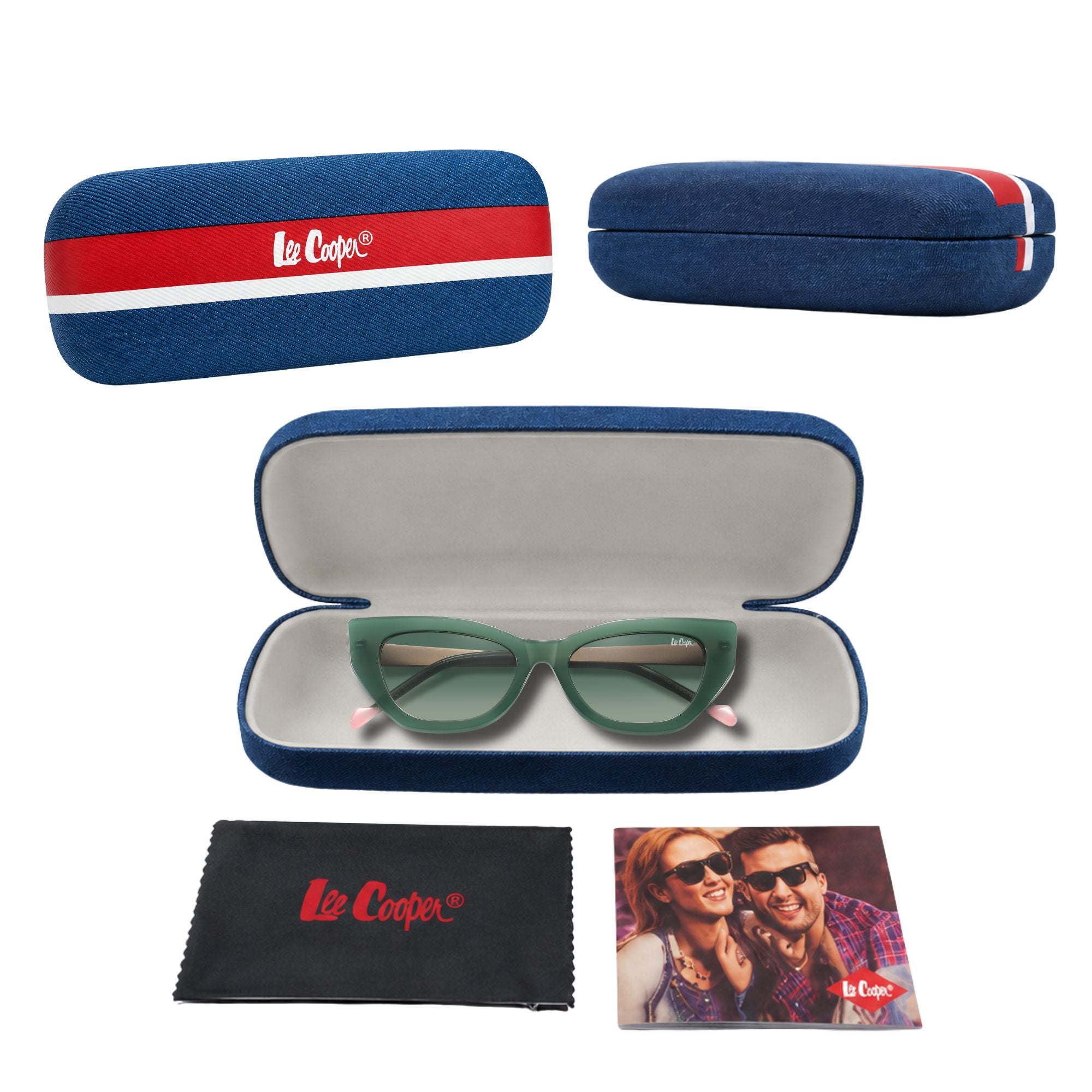 Lee Cooper Sunglasses for Women with Shiny Green & Matt Gold Acetate Frame, Size 52-18-145 | LCW10033C1
