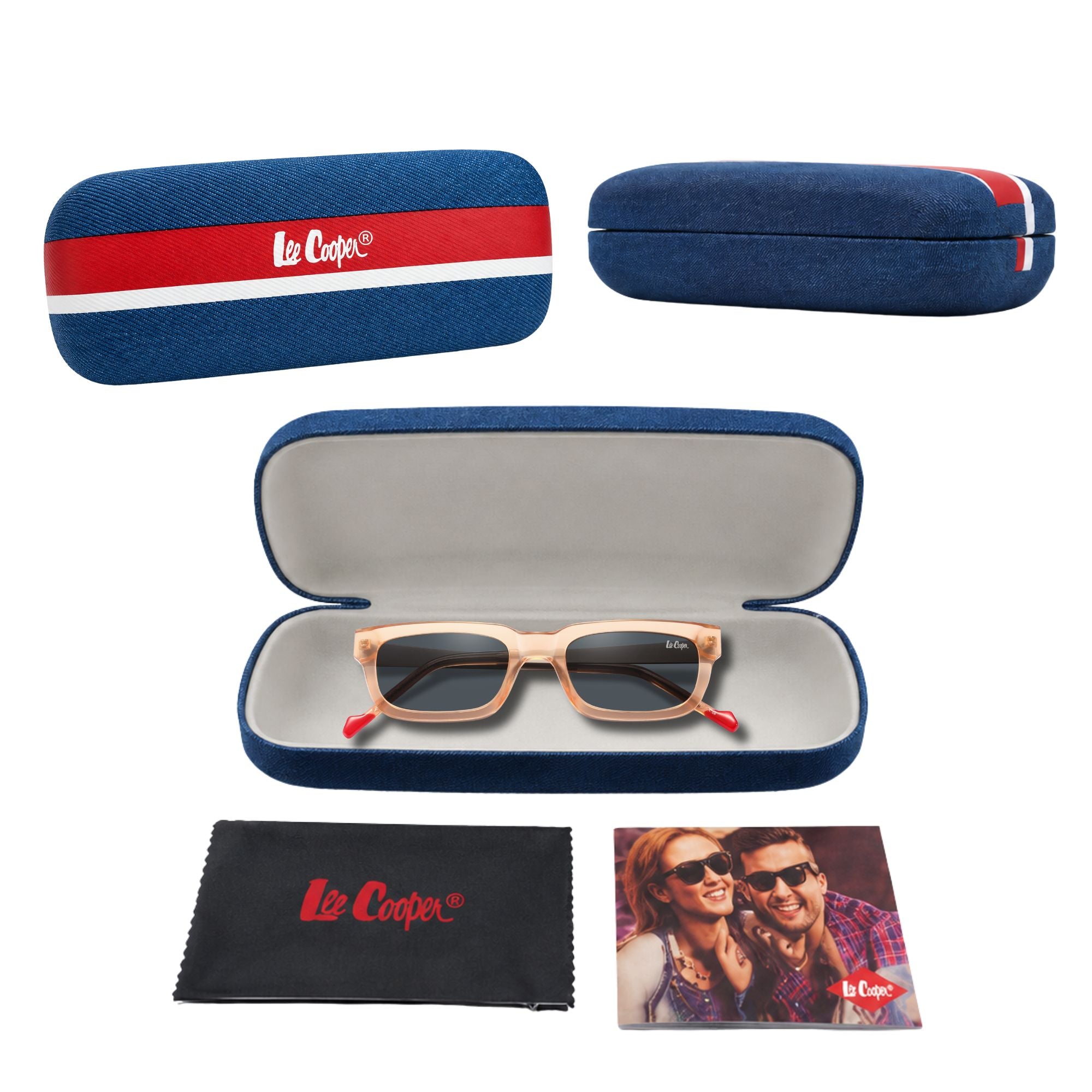 Lee Cooper Sunglasses for Women with Shiny Light Orange & Matt Gun Acetate Frame, Size 50-20-145 | LCW10032C2