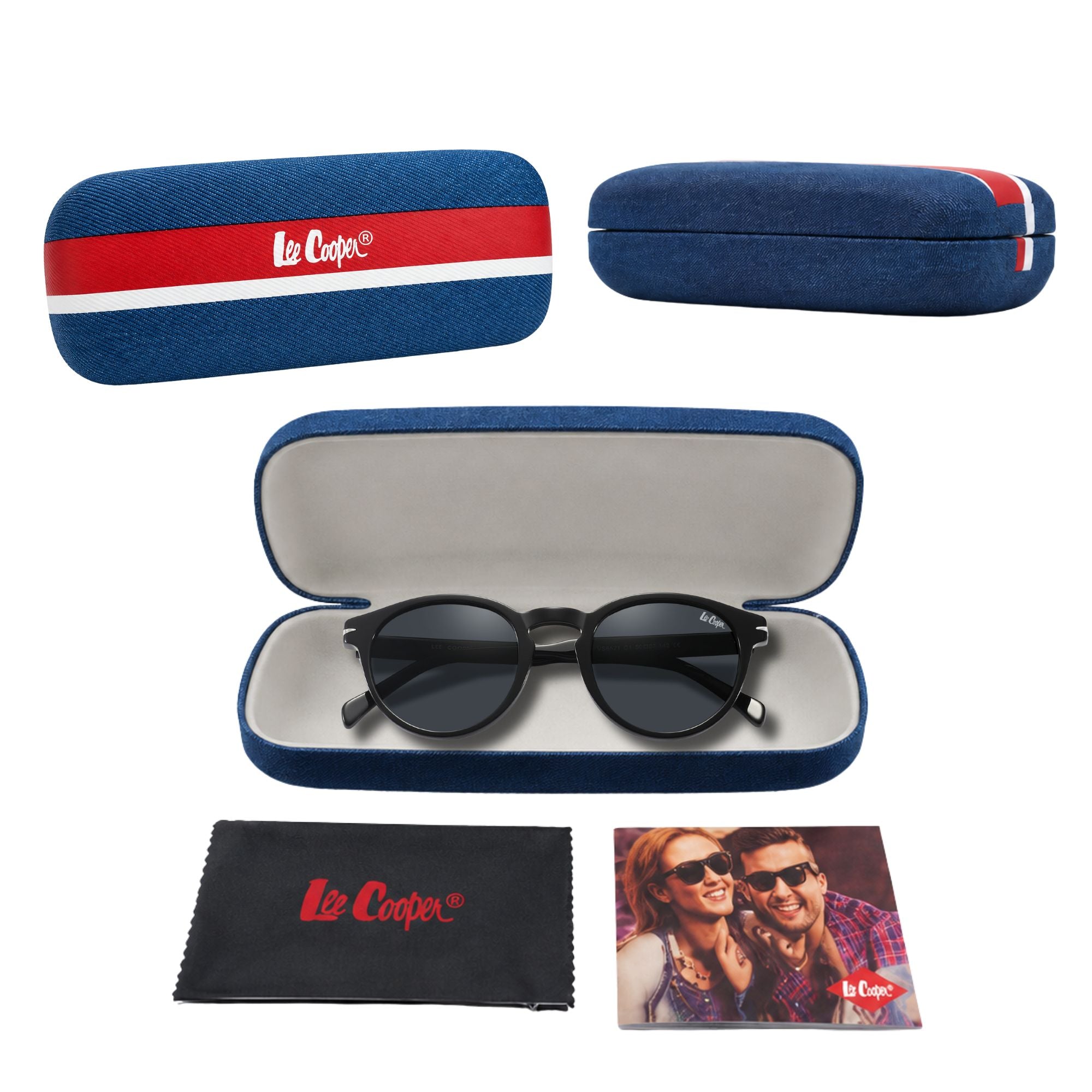 Lee Cooper Sunglasses for Unisex with Shiny Black Acetate Frame, Size 50-23-142 | LCW10036C1