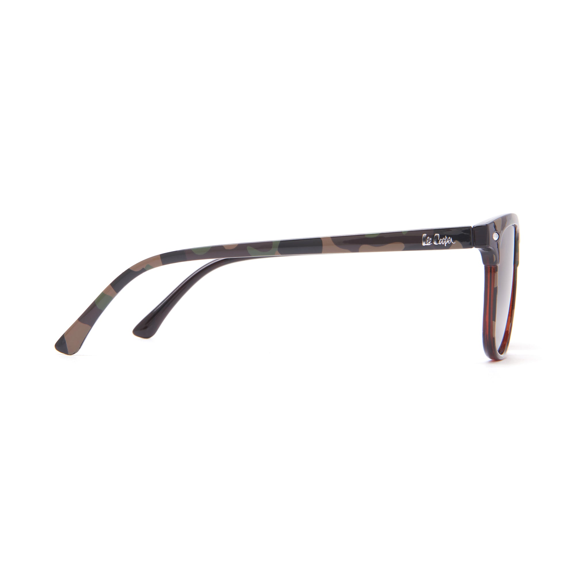 Lee Cooper Polarized Classic Square Sunglasses for Boys & Girls with Brown TAC Lenses and Brown Camouflage-Pattern Full-Rim Polycarbonate Frame | LCK105C02