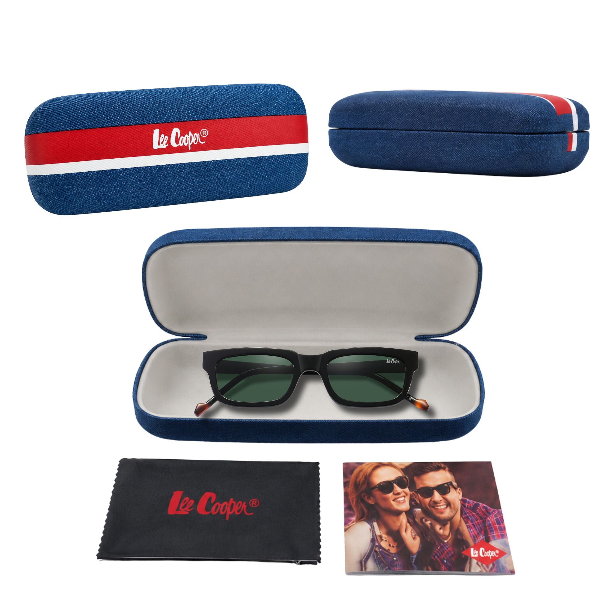 Lee Cooper Sunglasses for Women with Shiny Black & Matt Black Acetate Frame, Size 50-20-145 | LCW10032C4