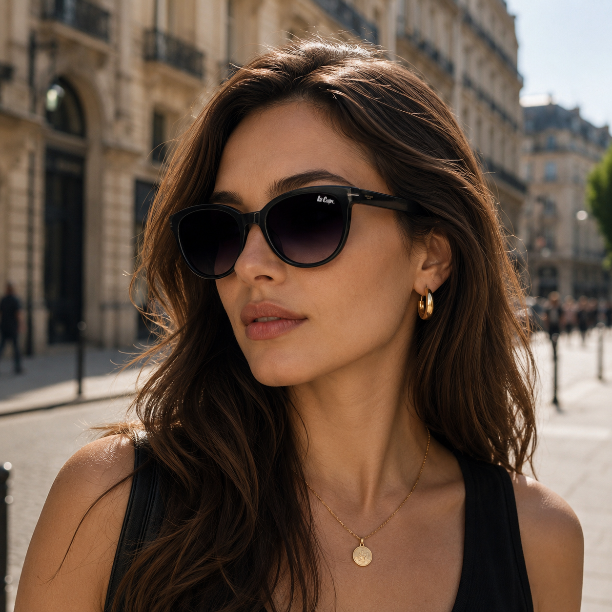 Lee Cooper Women's Polarized Cateye Sunglasses - Black - LCW10021C1